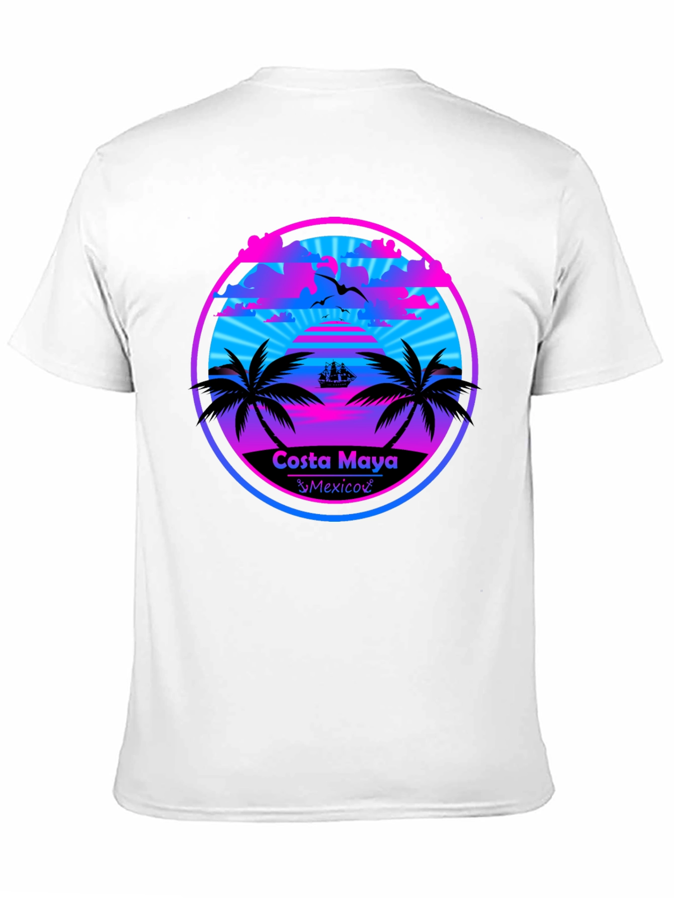 Costa Maya Mexico Graphic T-Shirt Retro Beach Design