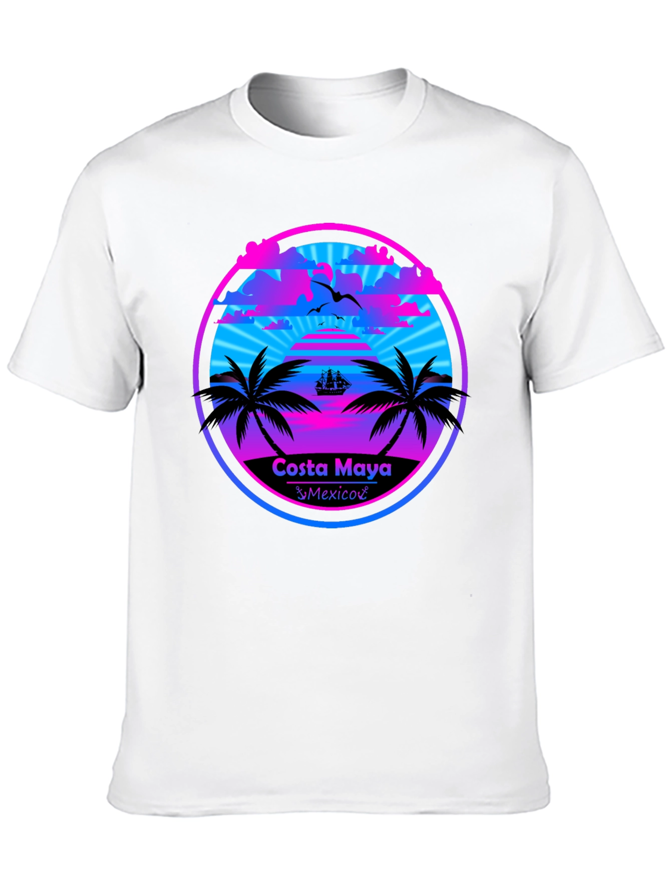 Costa Maya Mexico Graphic T-Shirt Retro Beach Design