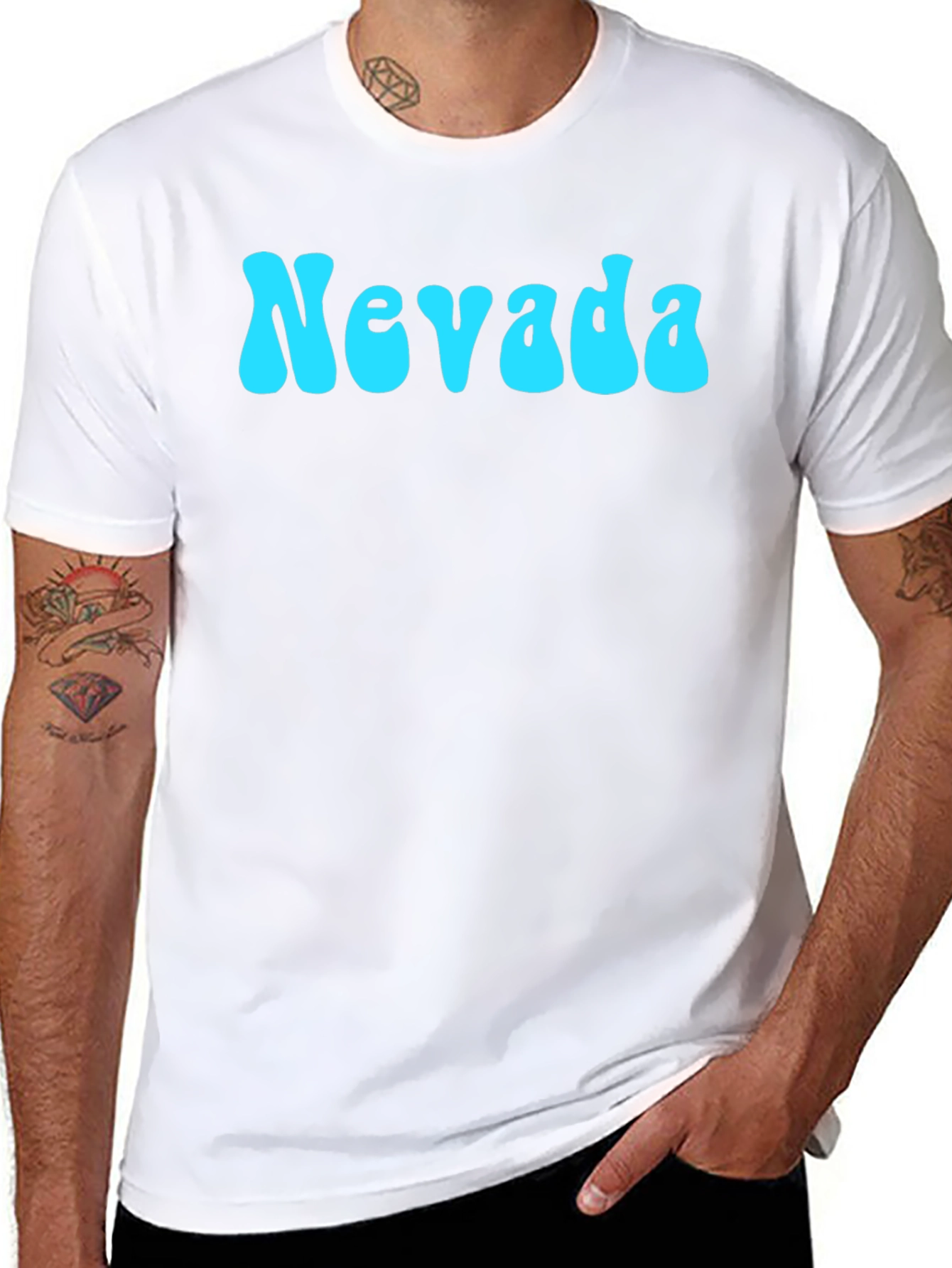 Nevada Retro Style Graphic Tee - Black Cotton T-Shirt