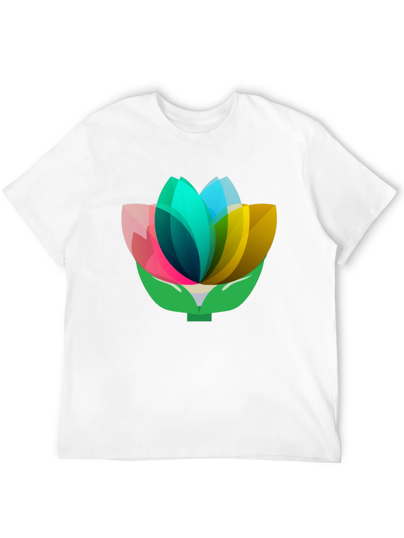 Geometric Floral Tee - Abstract Lotus Design