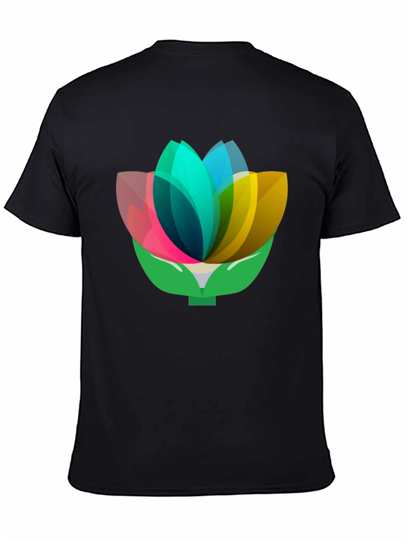 Geometric Floral Tee - Abstract Lotus Design