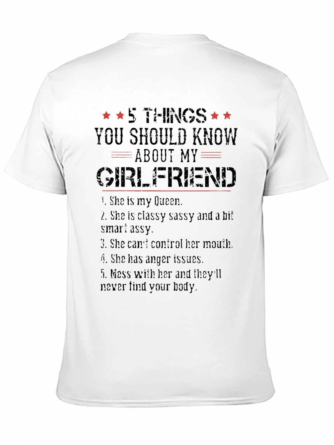 5 Things About My Girlfriend Graphic Tee