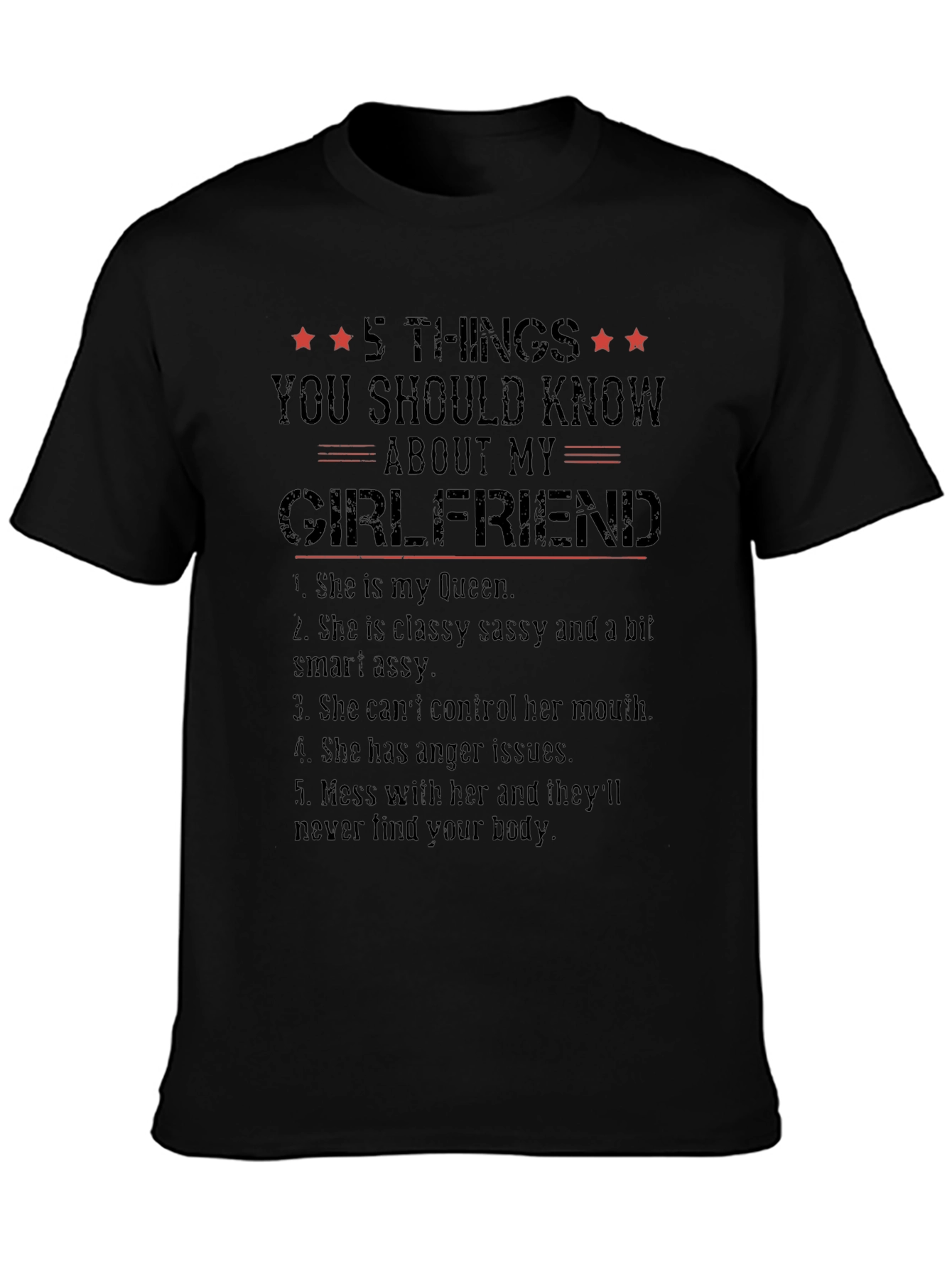 5 Things About My Girlfriend Graphic Tee
