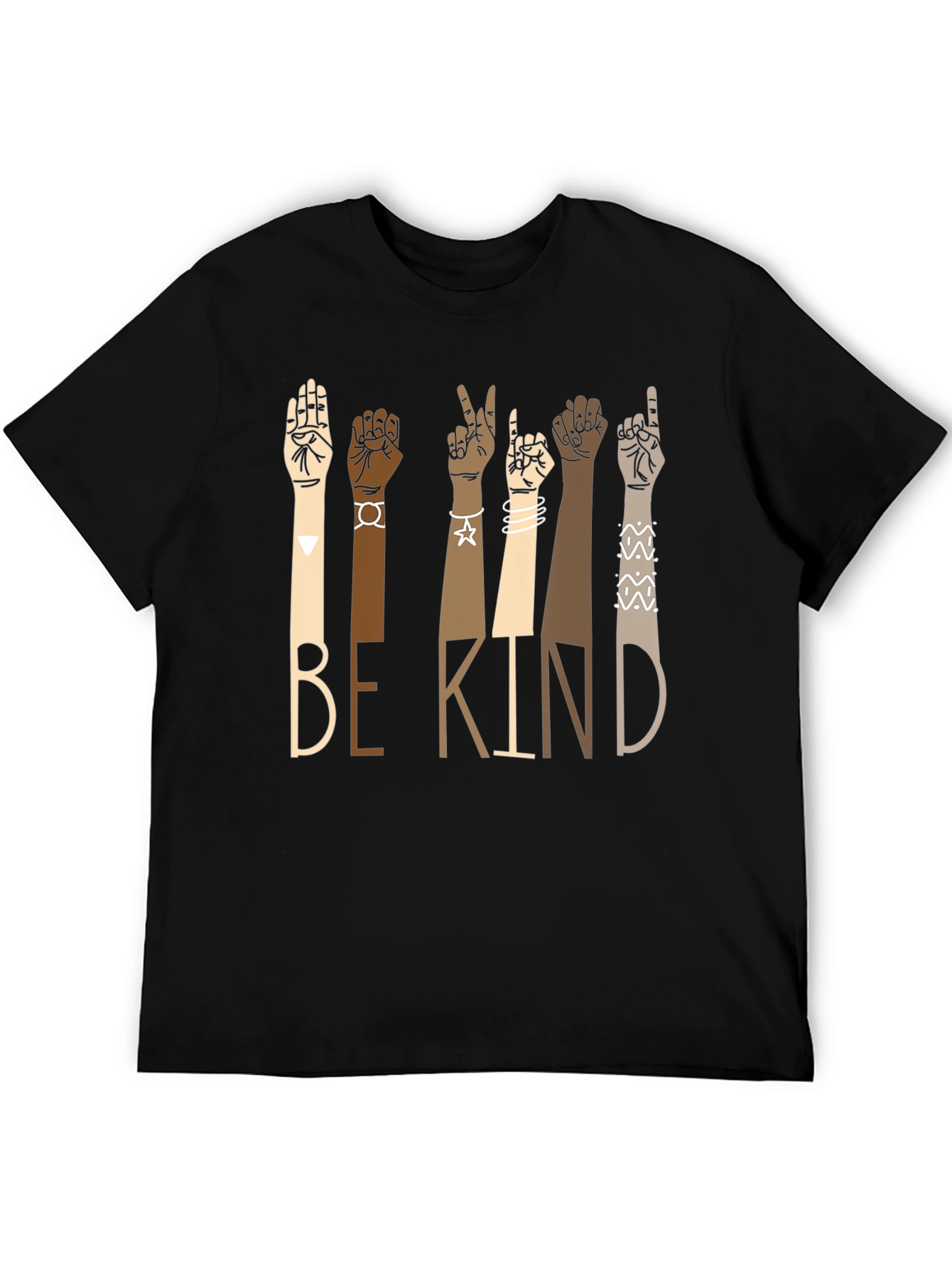Be Kind Diversity Hands Black T-Shirt