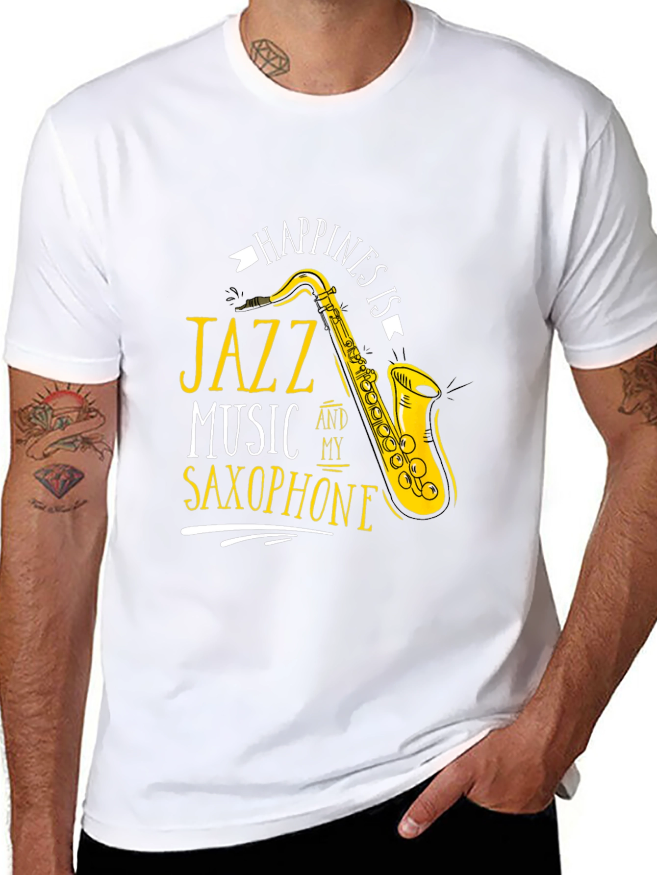 Jazz Music Saxophone T-Shirt - Happiness is Tee