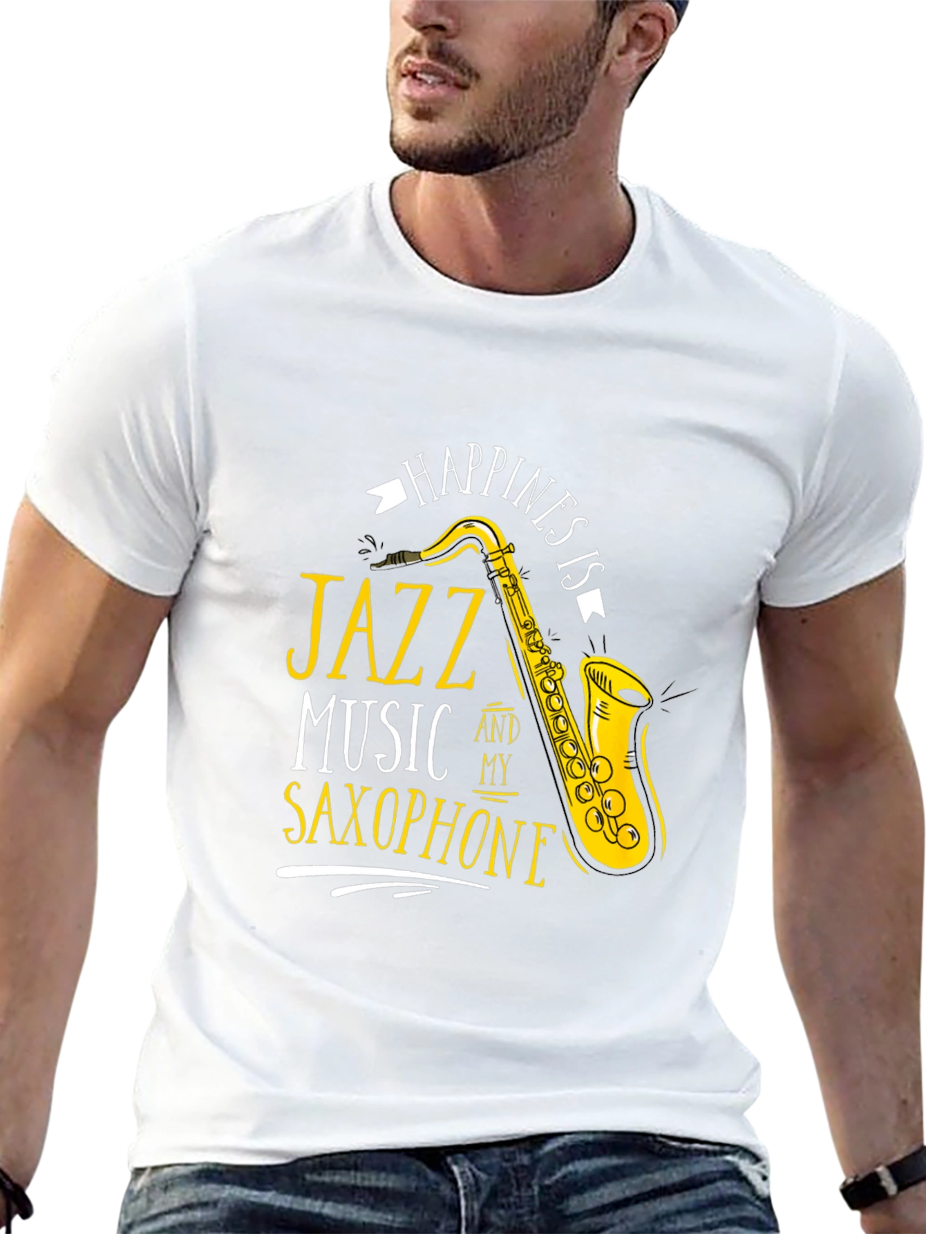 Jazz Music Saxophone T-Shirt - Happiness is Tee