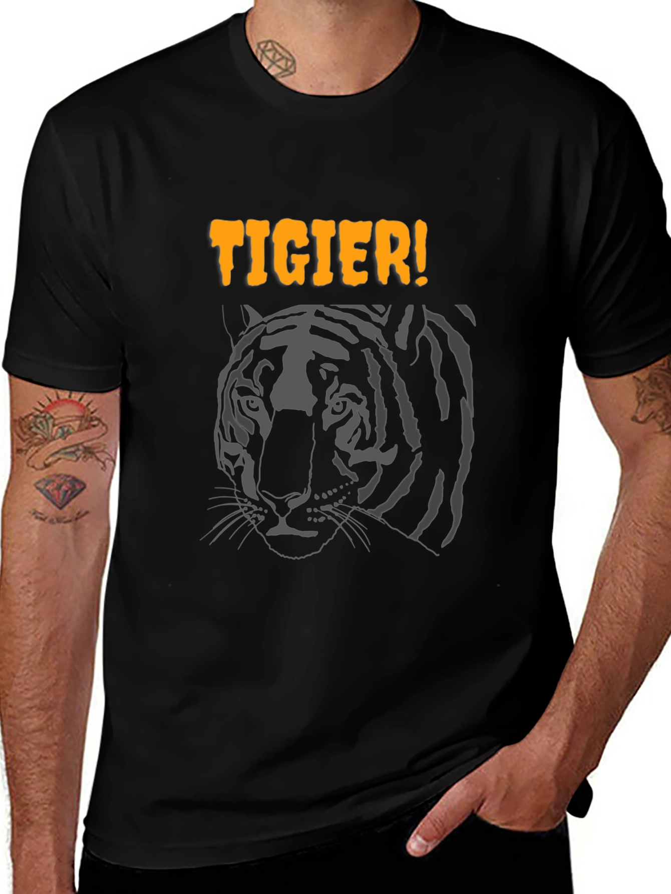 Cool Tigier Graphic Black T-Shirt