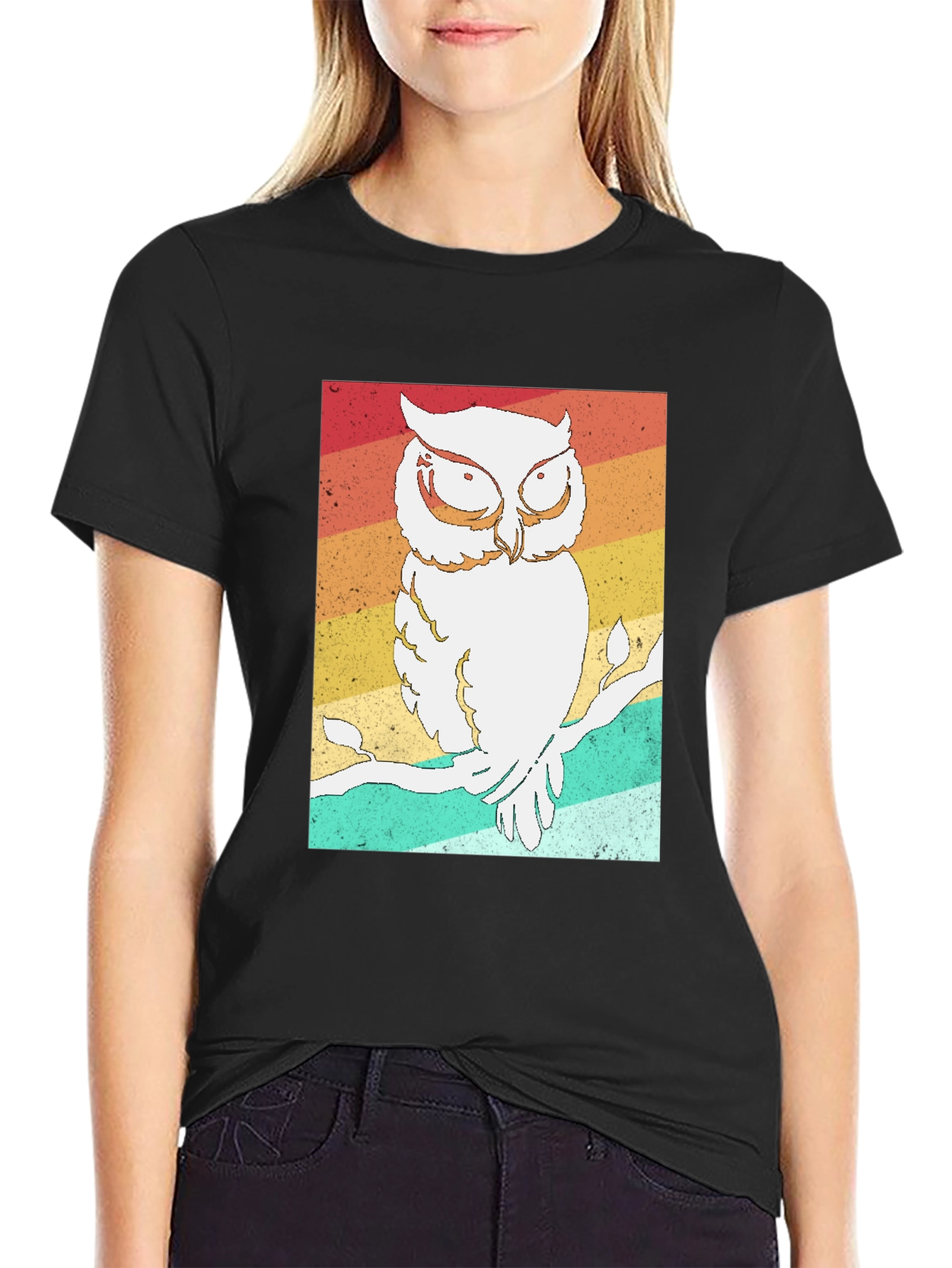 Retro Owl Graphic Tee - Stylish Bird Lovers T-Shirt