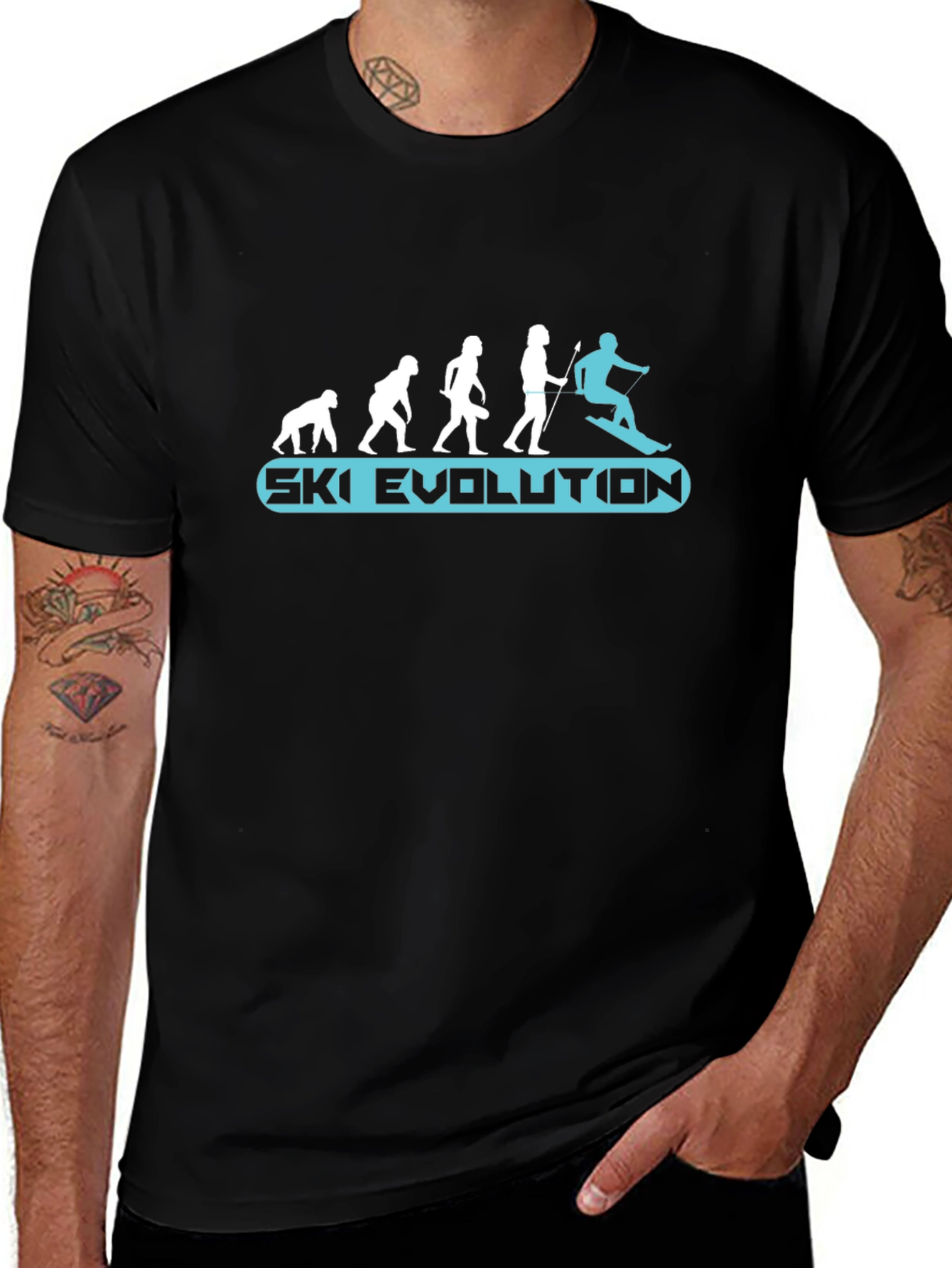 Ski Evolution T-Shirt: Funny Skiing Gift for Skiers