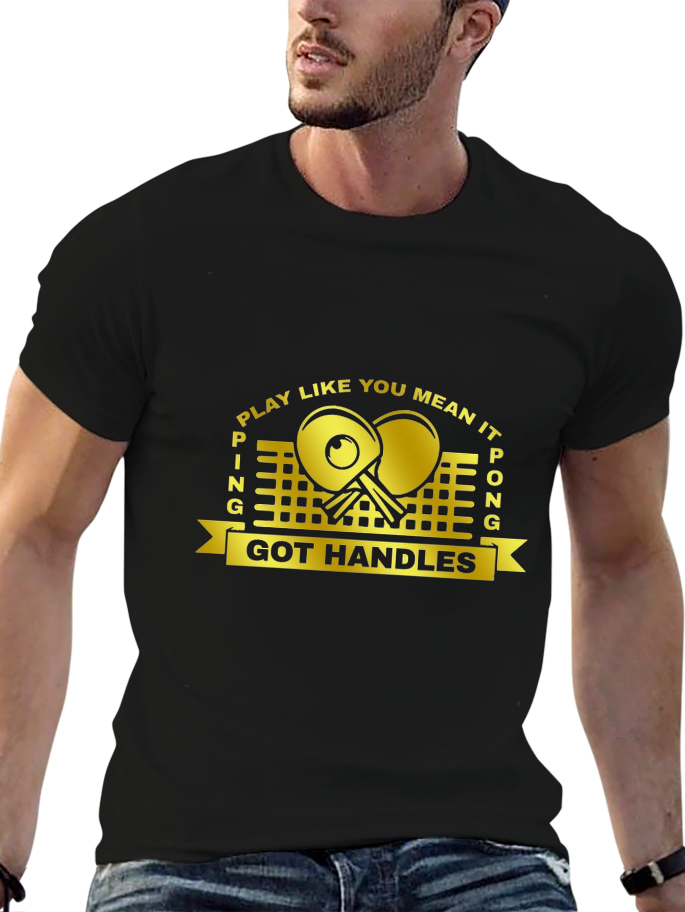 Ping Pong Got Handles Black T-Shirt
