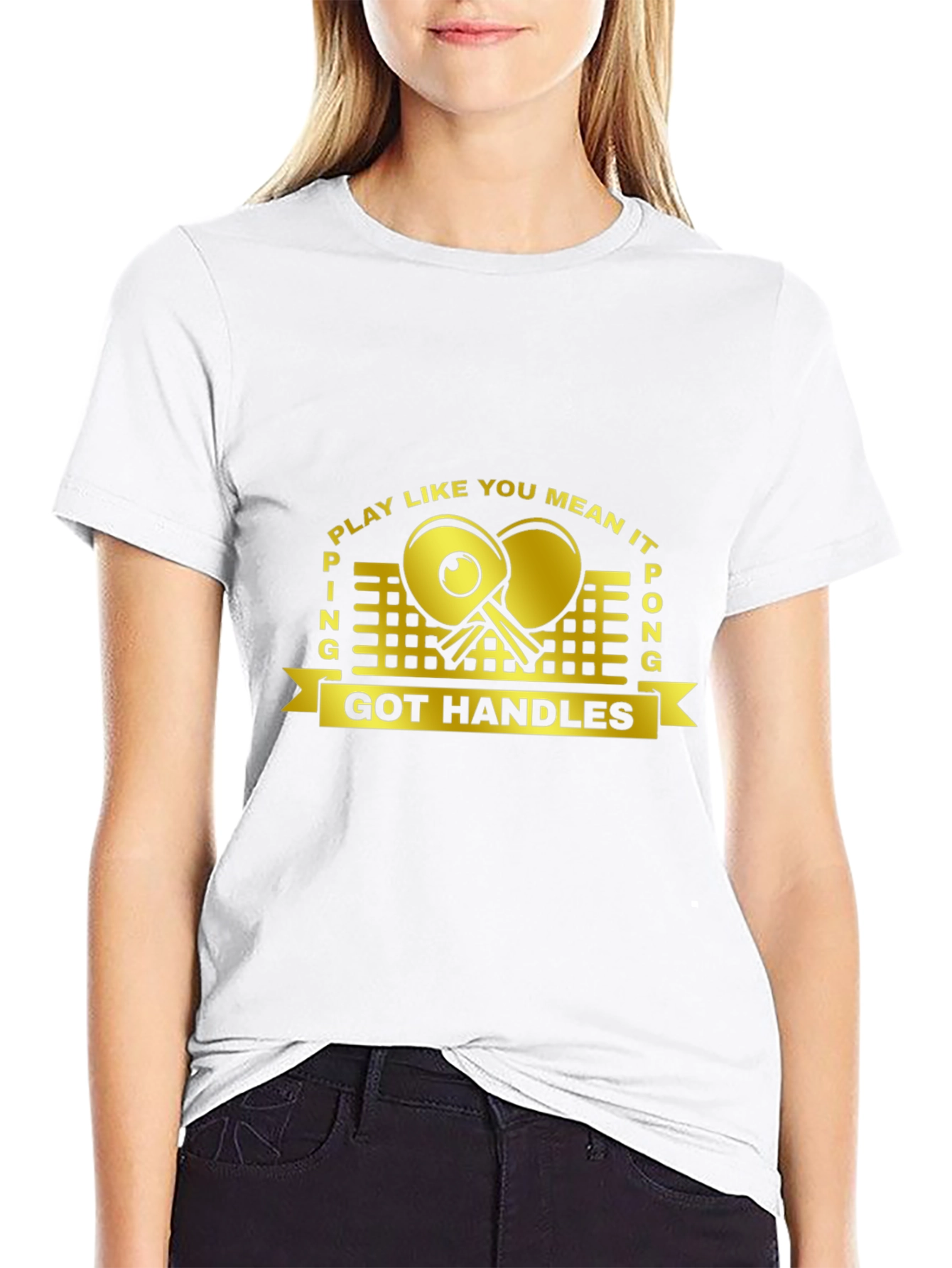 Ping Pong Got Handles Black T-Shirt