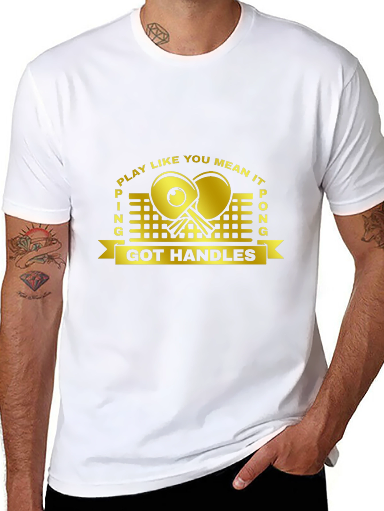 Ping Pong Got Handles Black T-Shirt