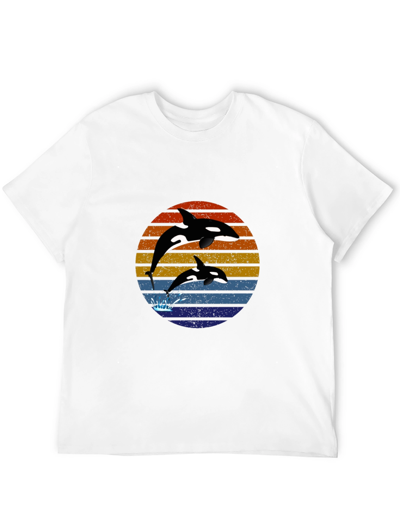 Orca Sunset Graphic Tee - Black Cotton T-Shirt