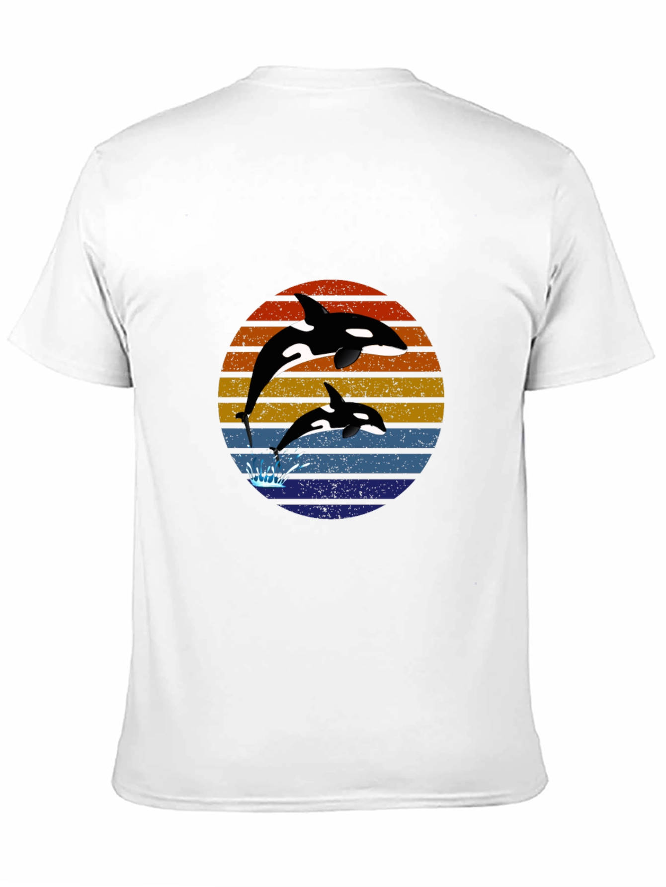 Orca Sunset Graphic Tee - Black Cotton T-Shirt