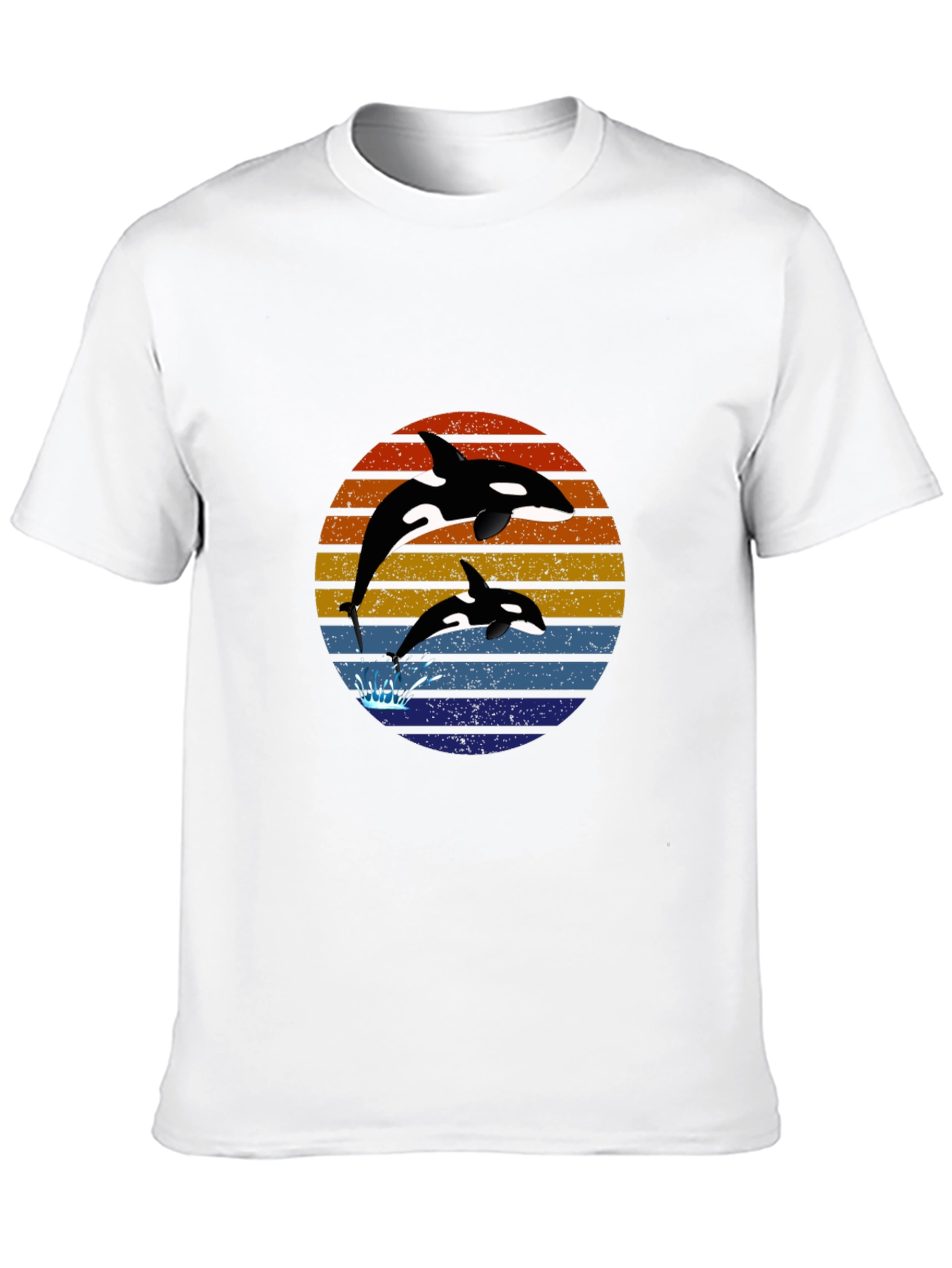 Orca Sunset Graphic Tee - Black Cotton T-Shirt