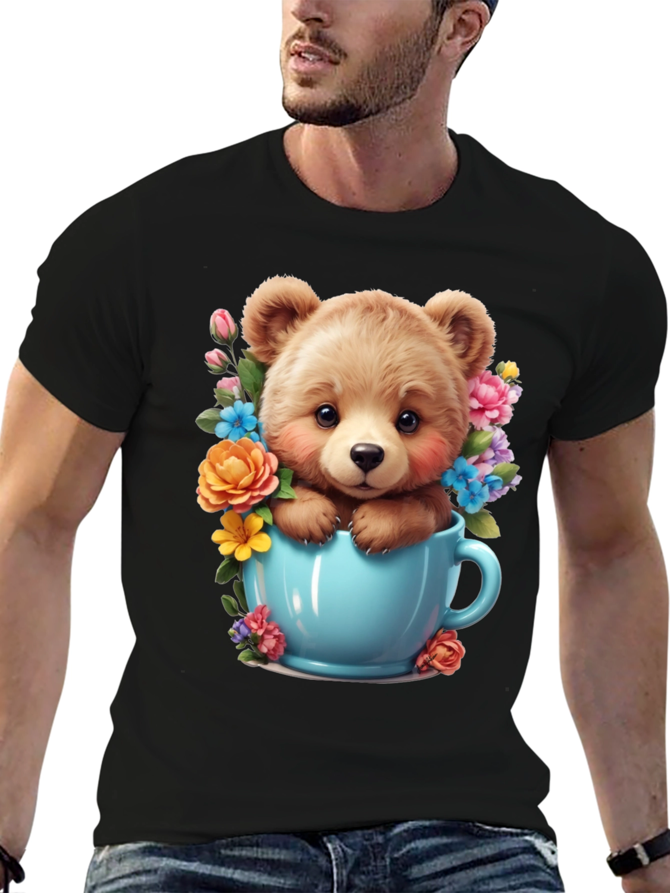 Cute Teddy Bear in Teacup T-Shirt