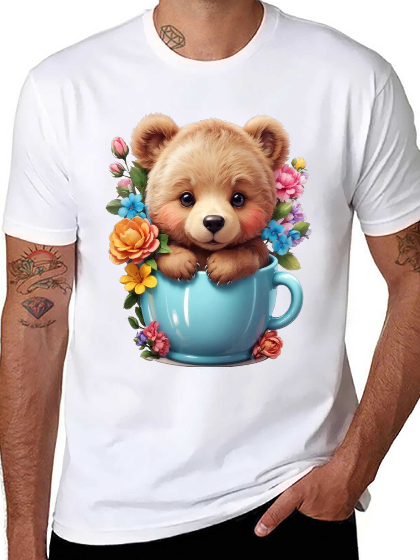 Cute Teddy Bear in Teacup T-Shirt