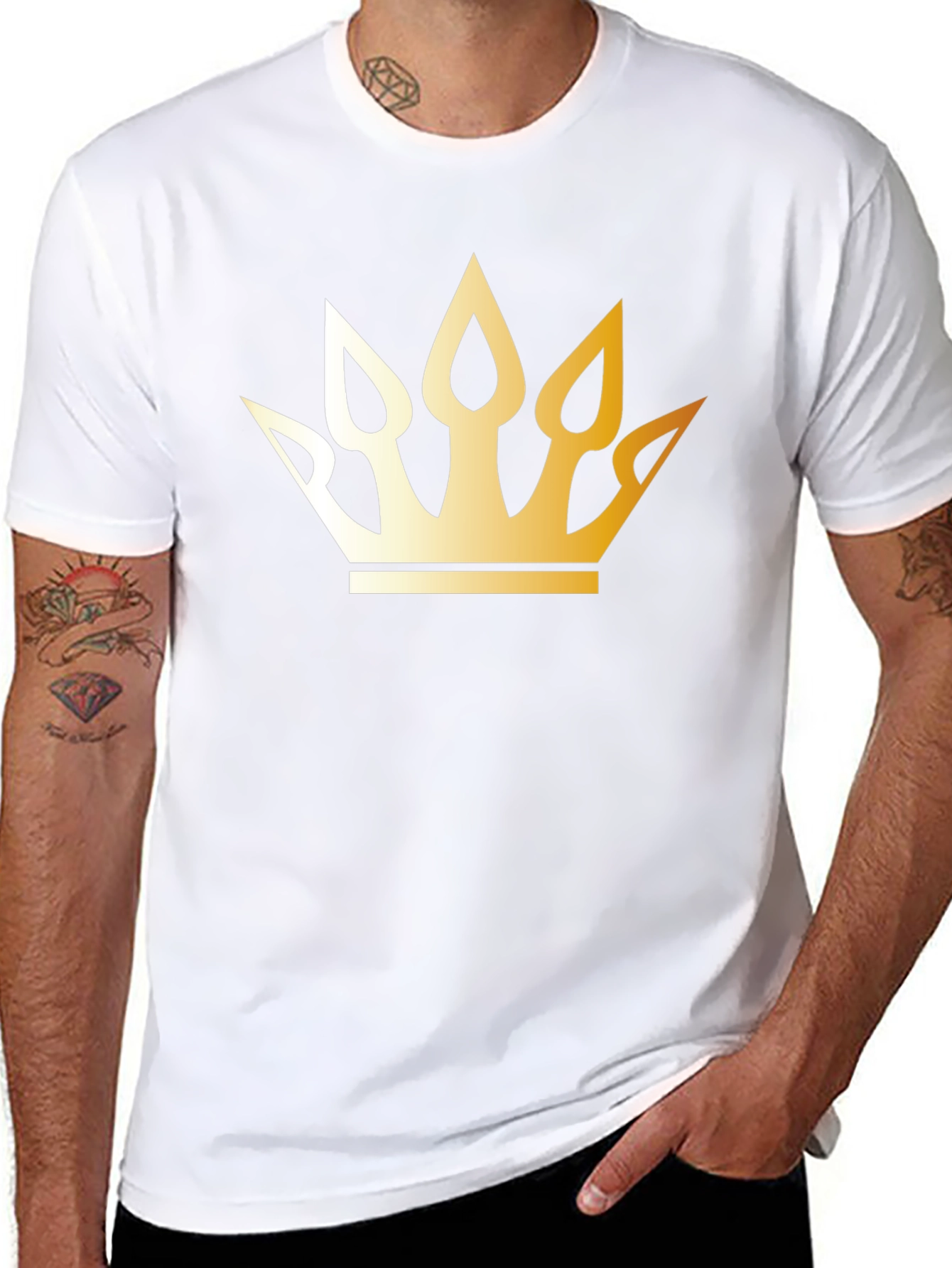 Golden Crown Graphic Black T-Shirt