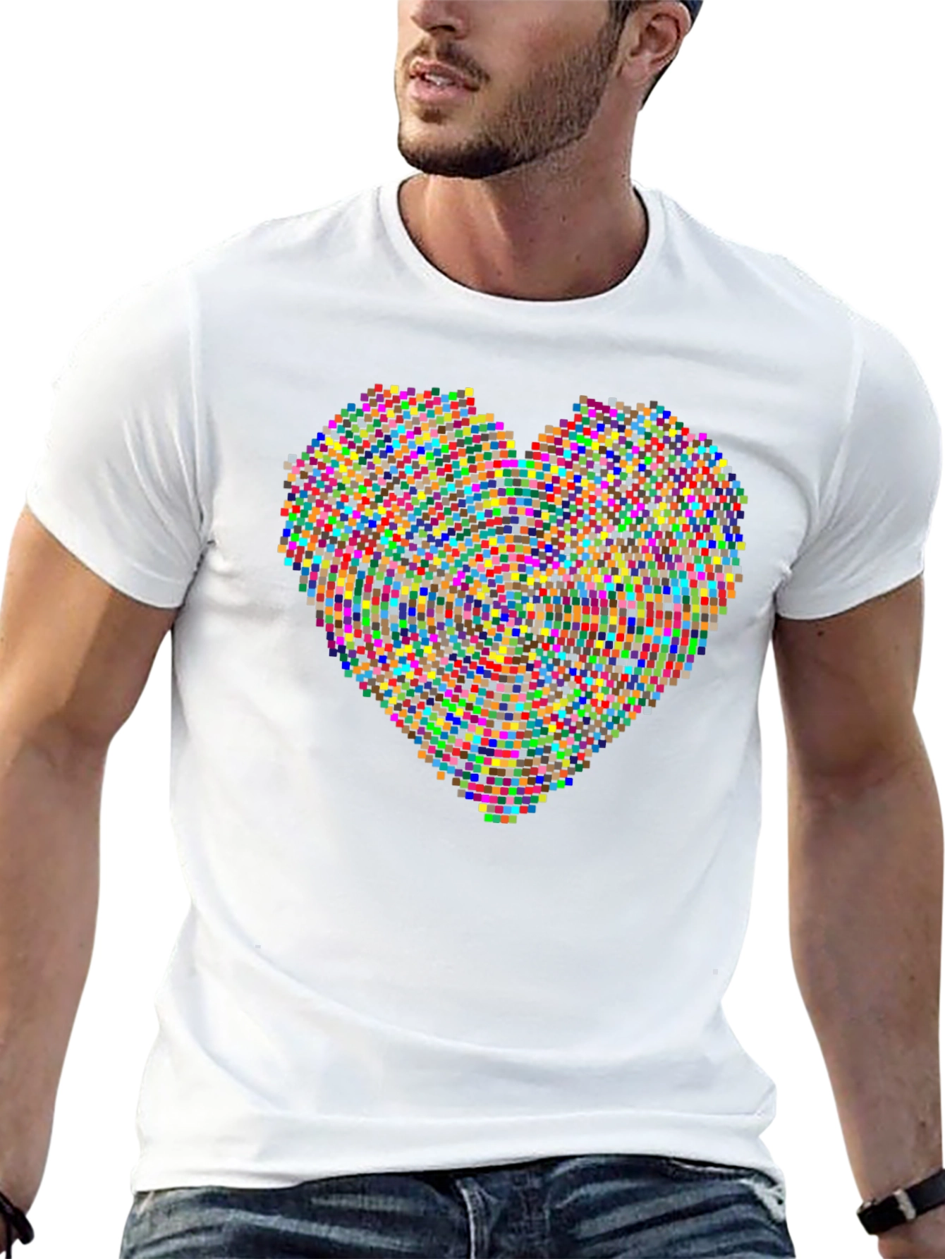 Pixel Heart Graphic Black T-Shirt