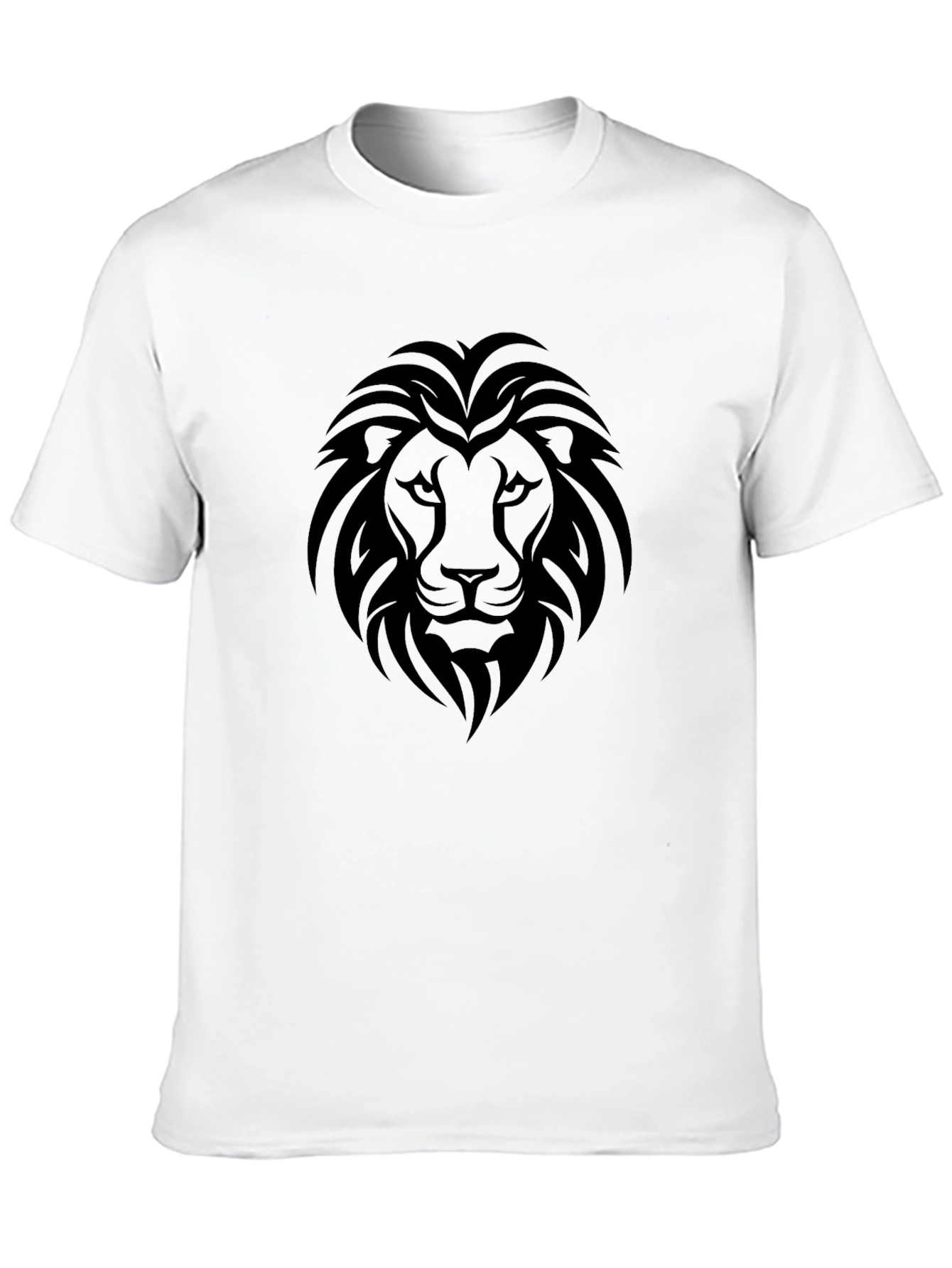 Black Lion Head Graphic Mens T-Shirt