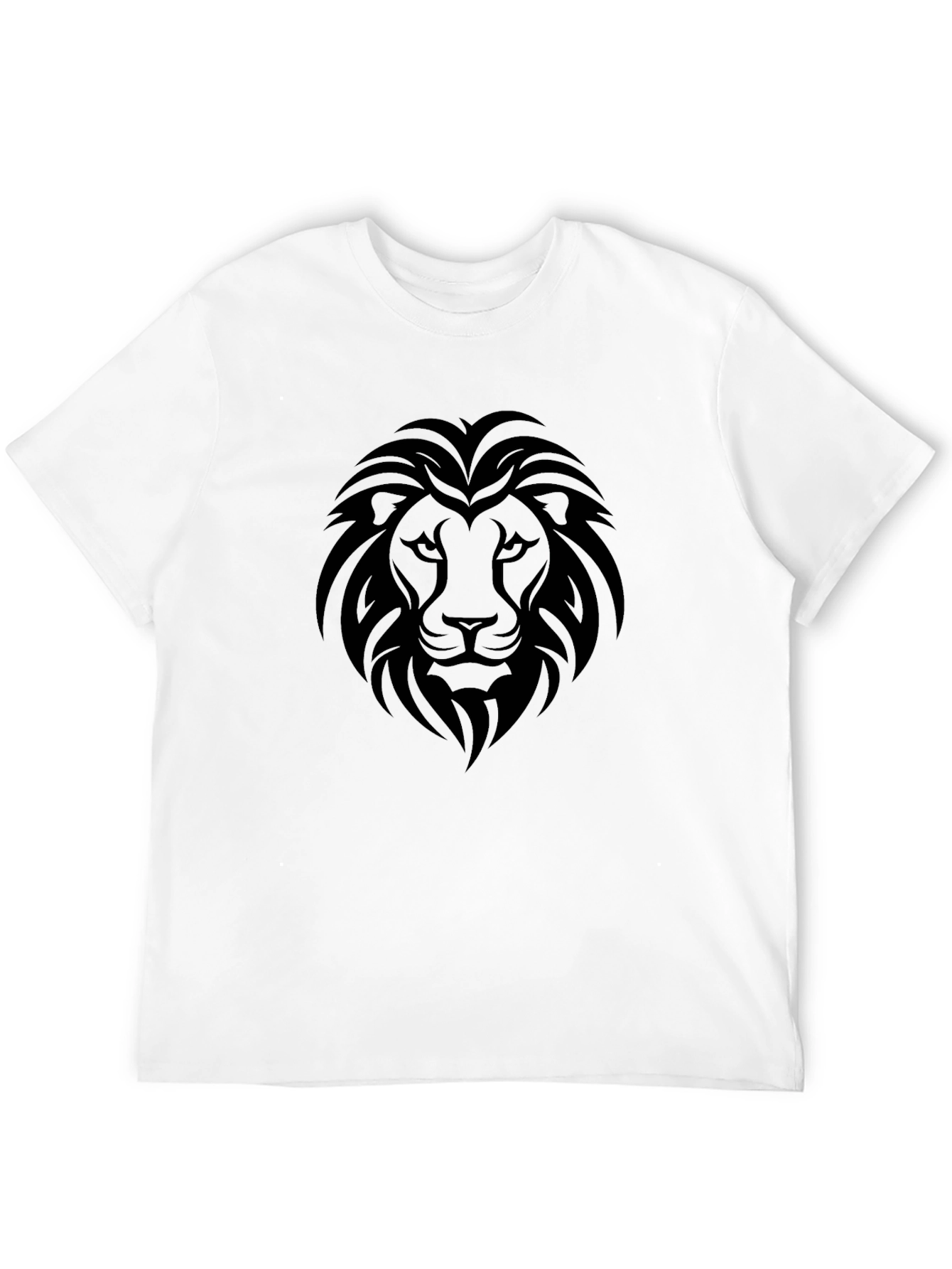 Black Lion Head Graphic Mens T-Shirt
