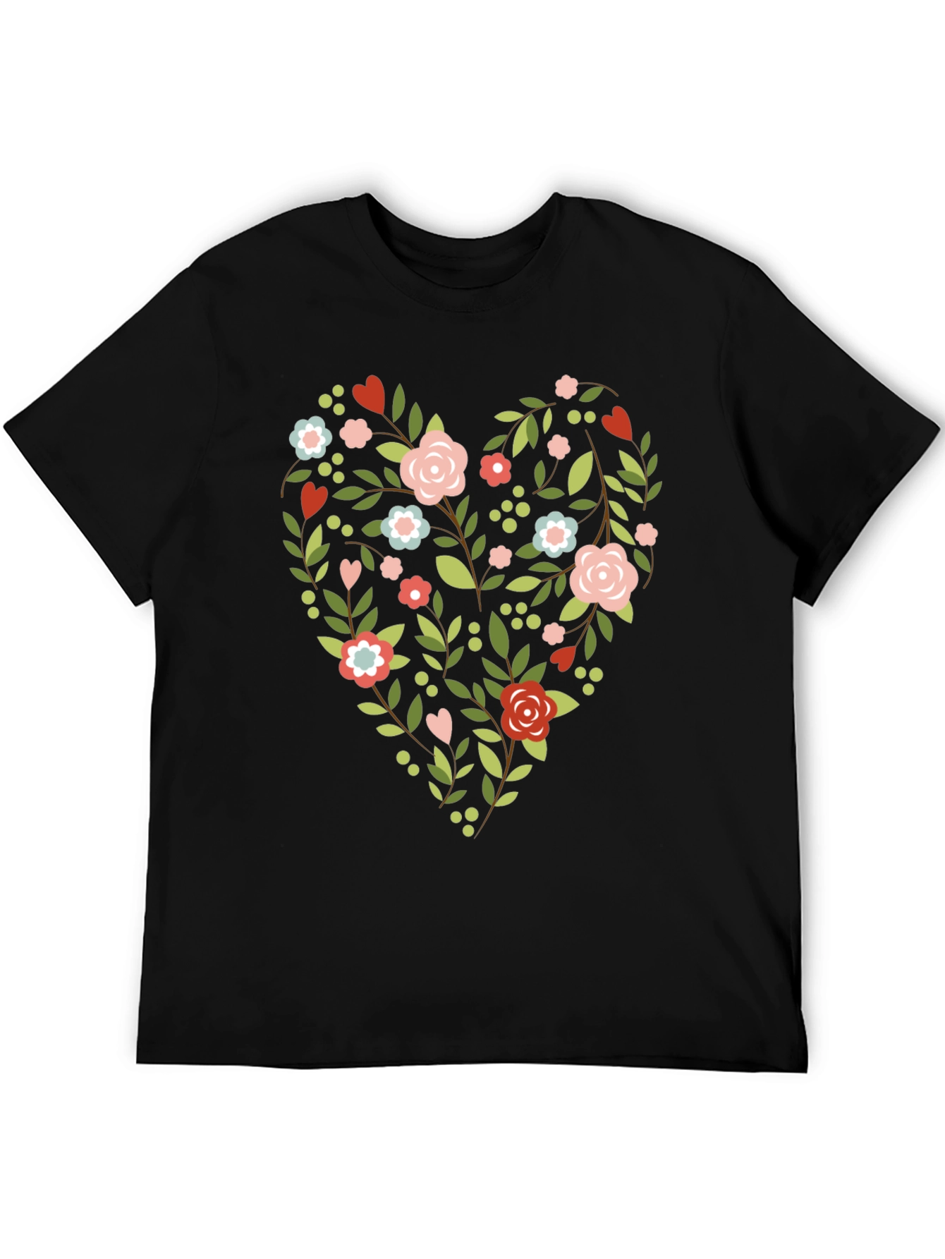 Floral Heart Tee - Stylish & Unique Design