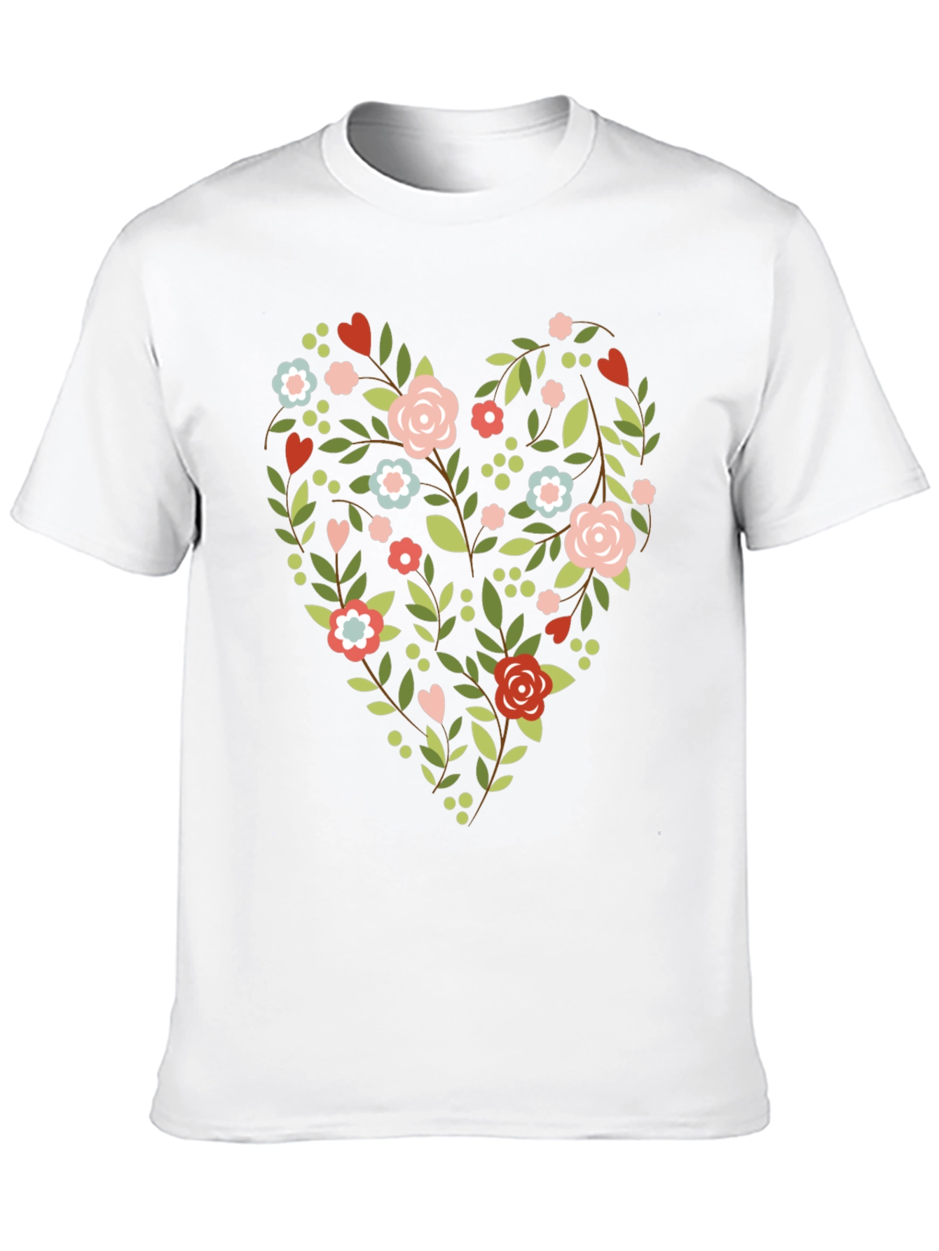 Floral Heart Tee - Stylish & Unique Design