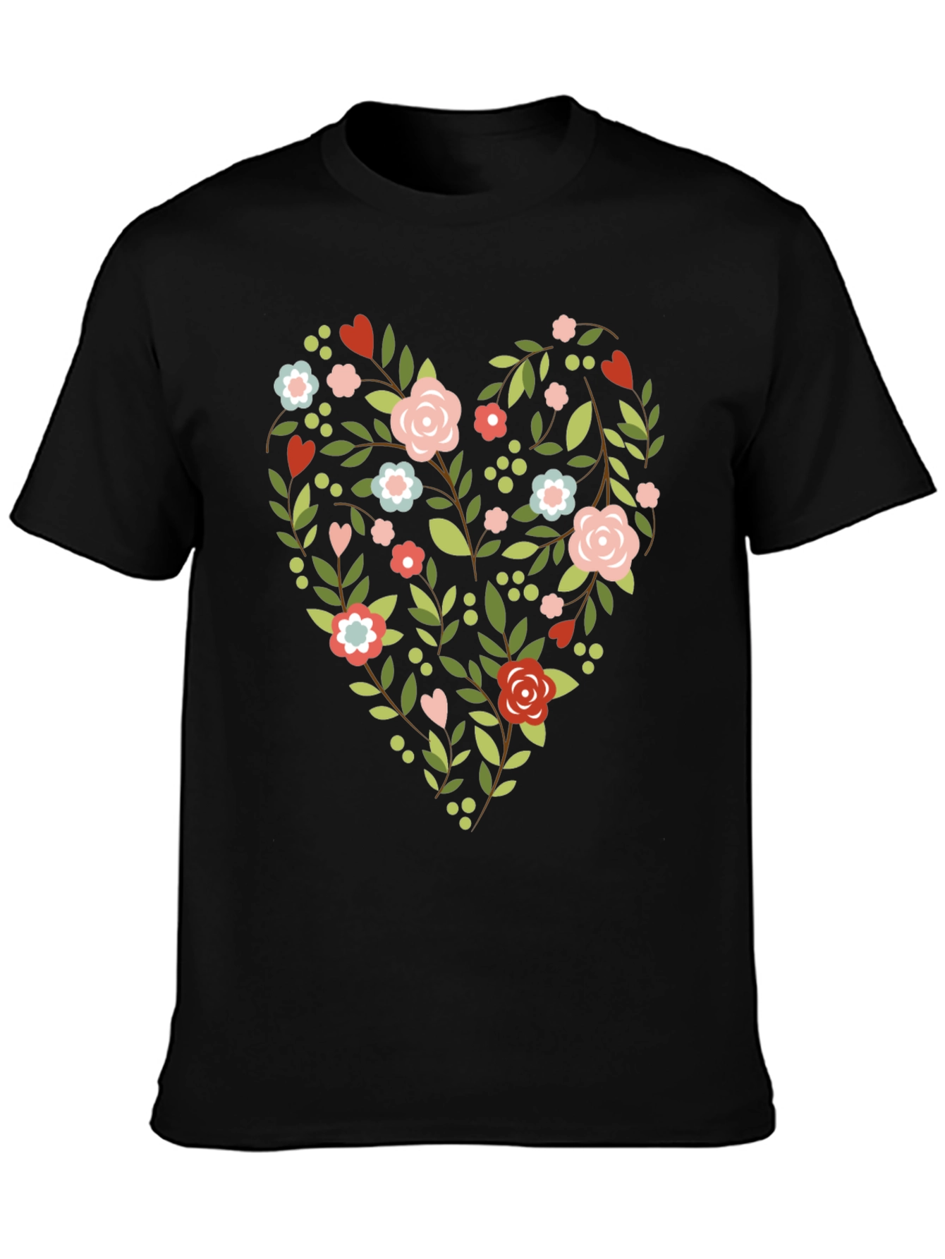 Floral Heart Tee - Stylish & Unique Design