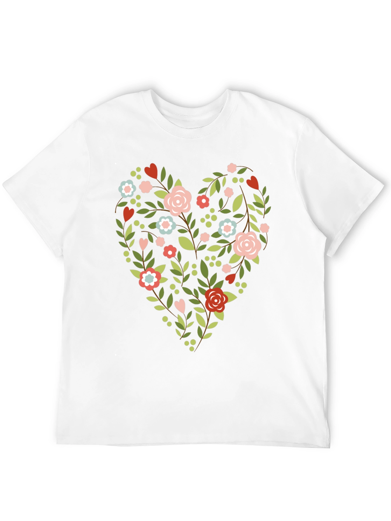 Floral Heart Tee - Stylish & Unique Design