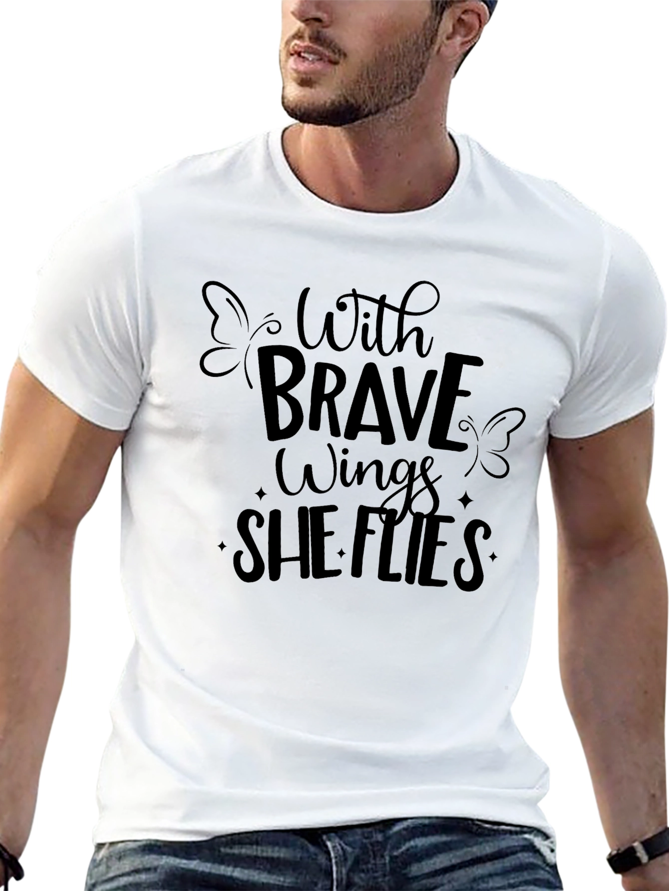 Brave Wings She Flies Graphic T-Shirt