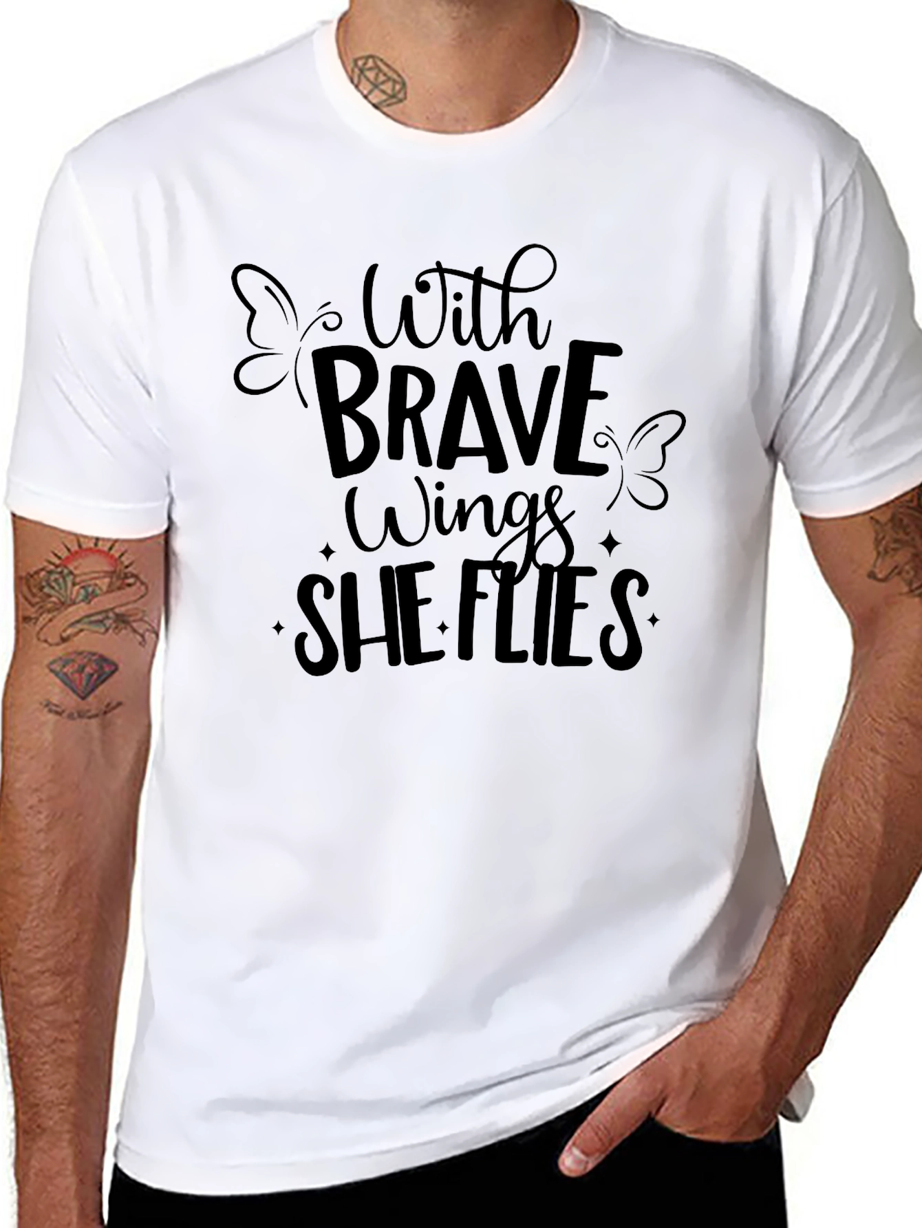 Brave Wings She Flies Graphic T-Shirt