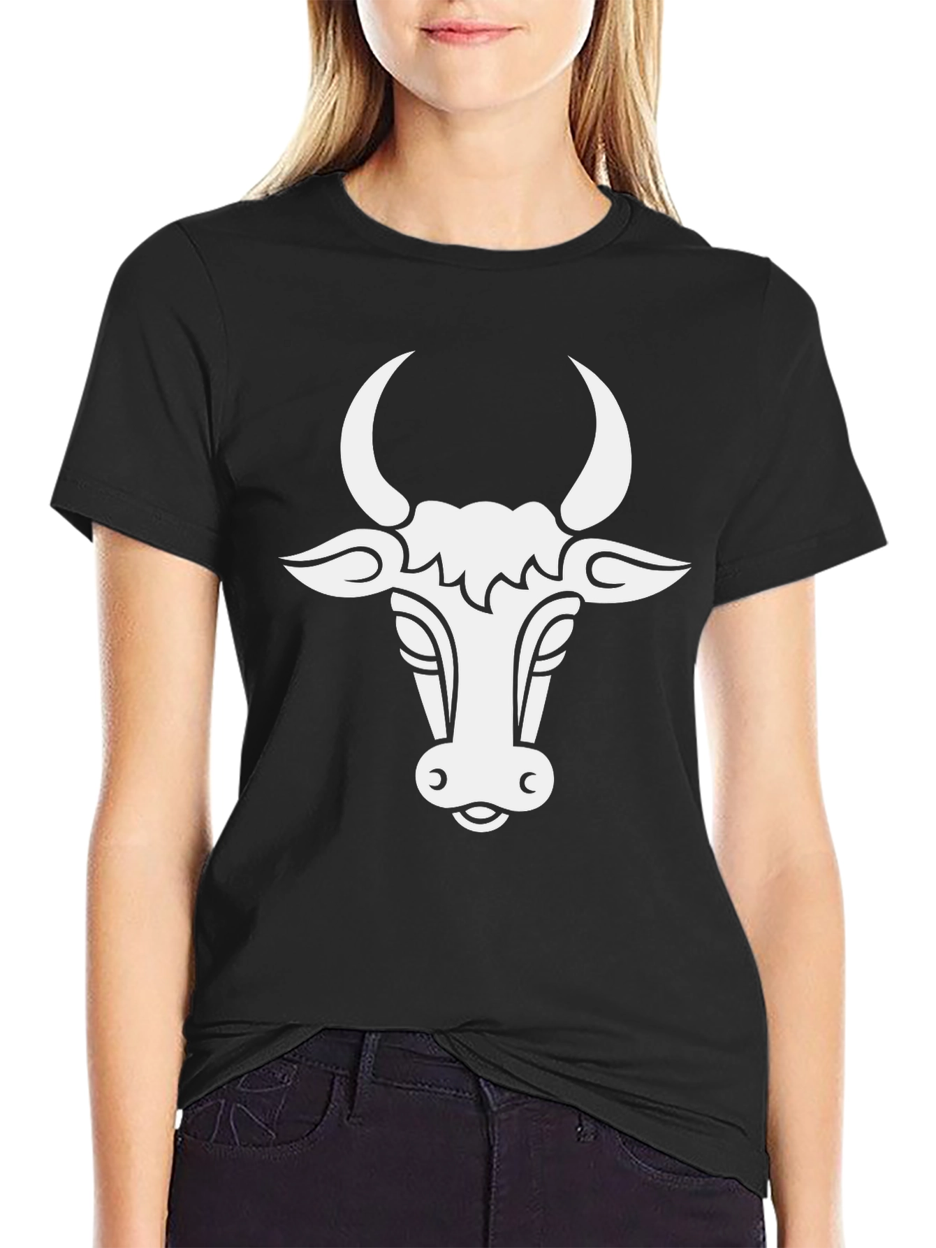 Bull Graphic Tee - Black Cotton Comfort