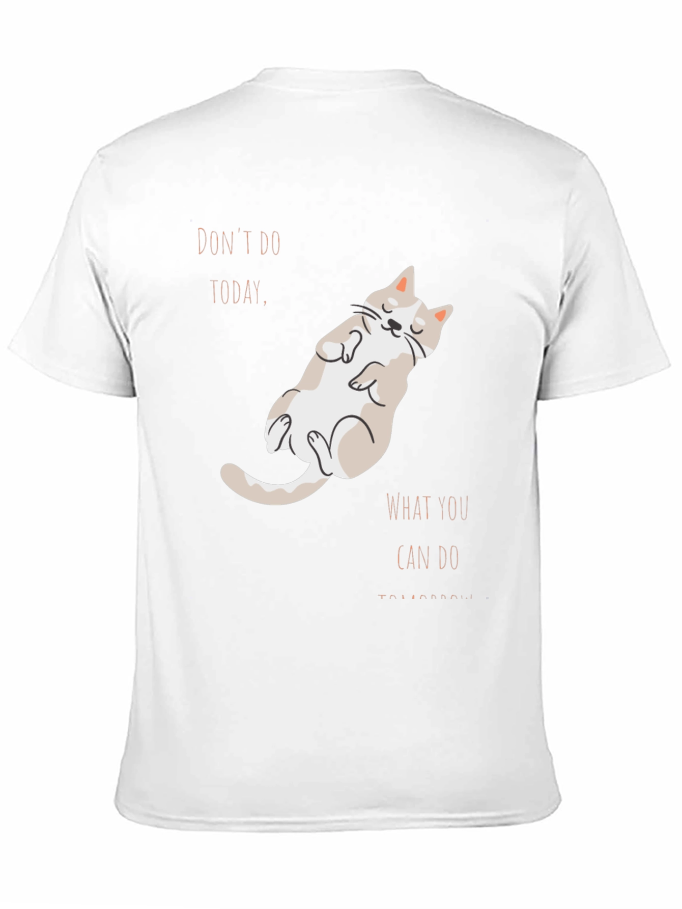 Lazy Cat T-Shirt: Procrastination Humor Graphic Tee