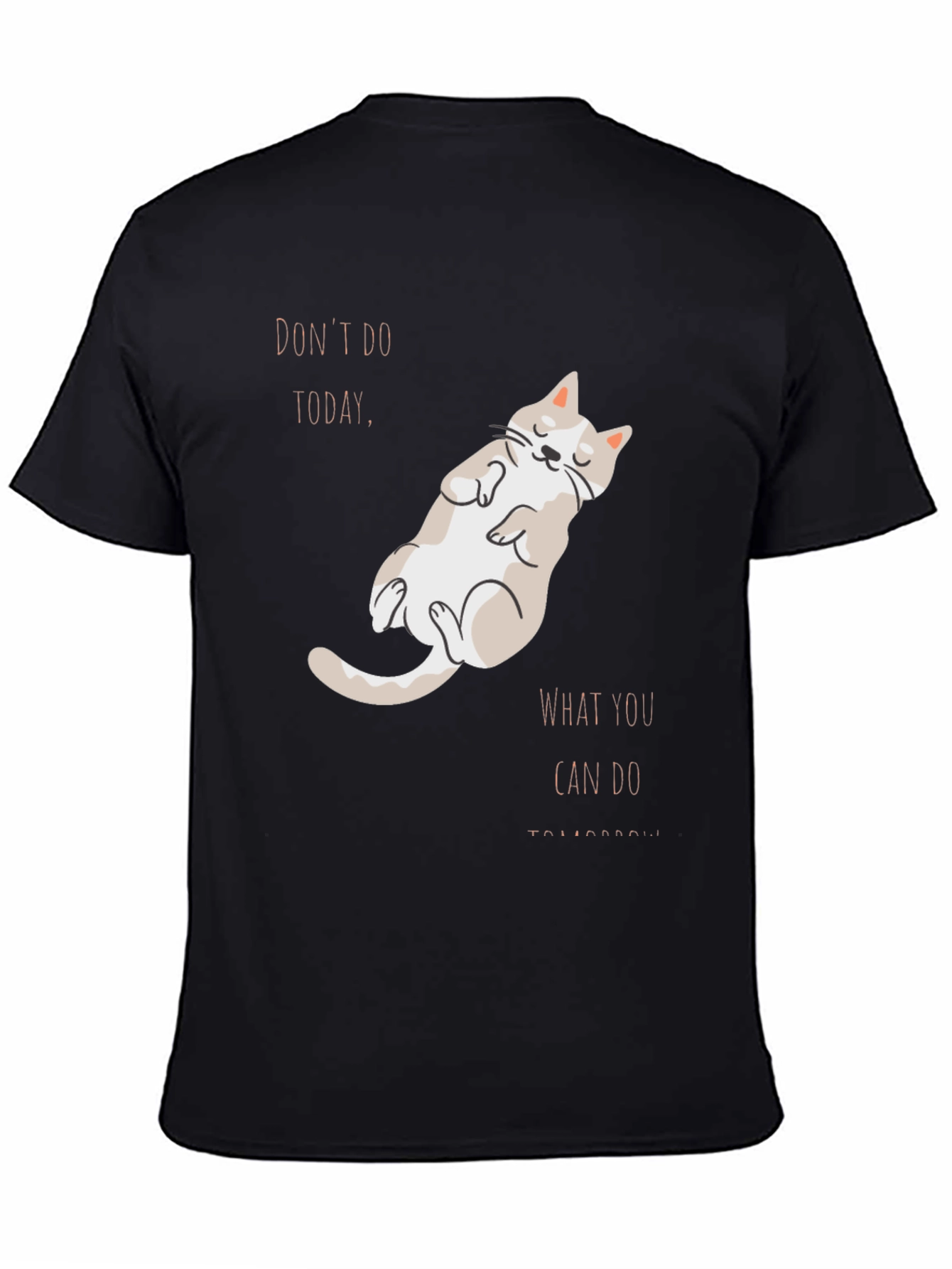 Lazy Cat T-Shirt: Procrastination Humor Graphic Tee