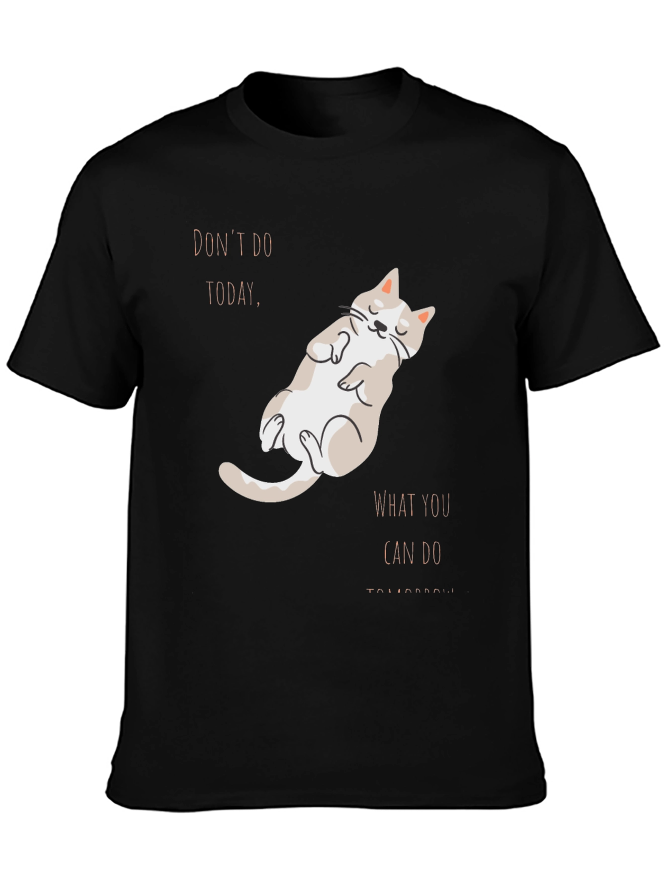 Lazy Cat T-Shirt: Procrastination Humor Graphic Tee