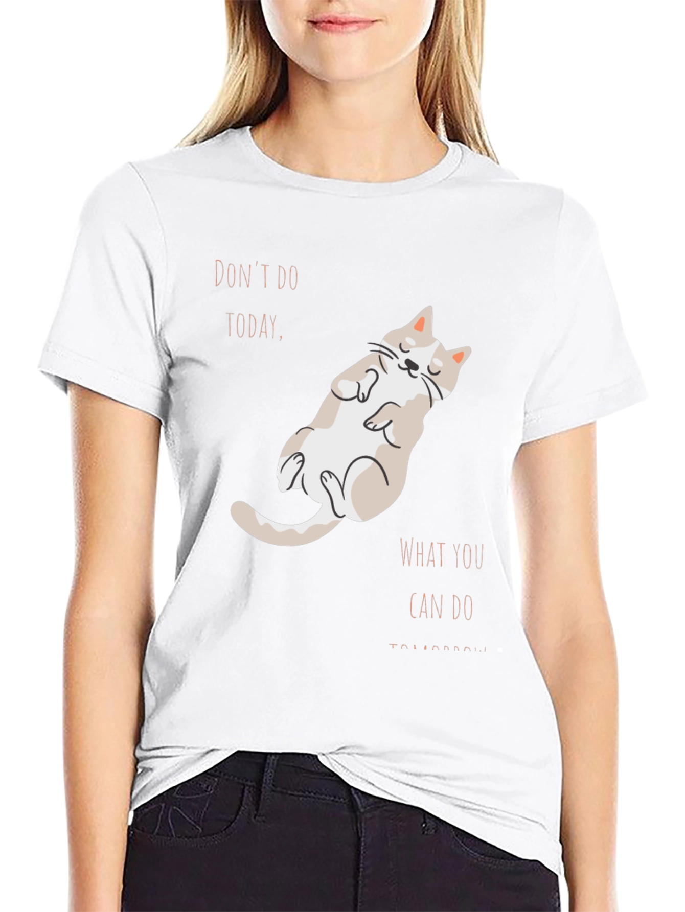 Lazy Cat T-Shirt: Procrastination Humor Graphic Tee