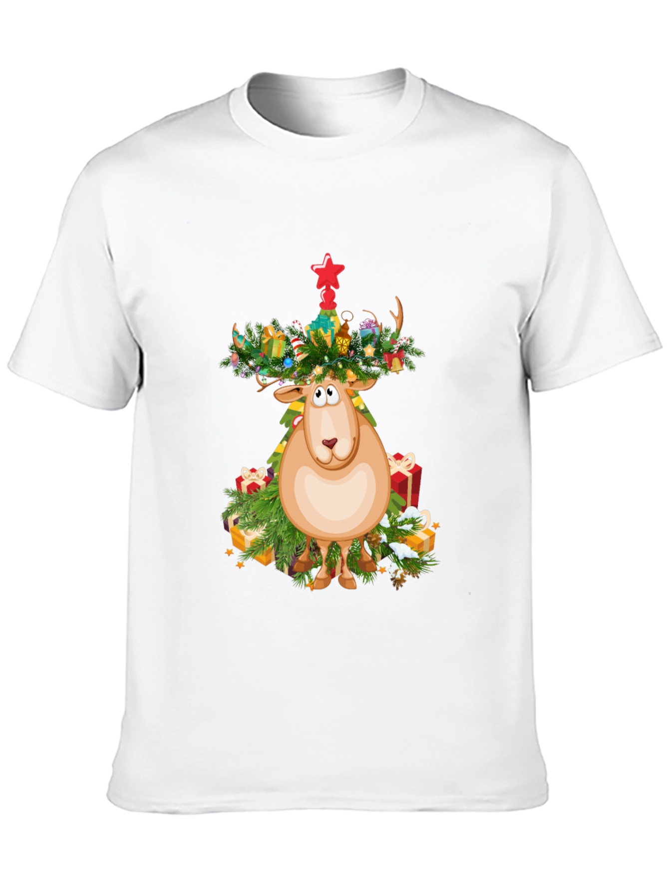 Festive Reindeer Christmas Graphic Tee