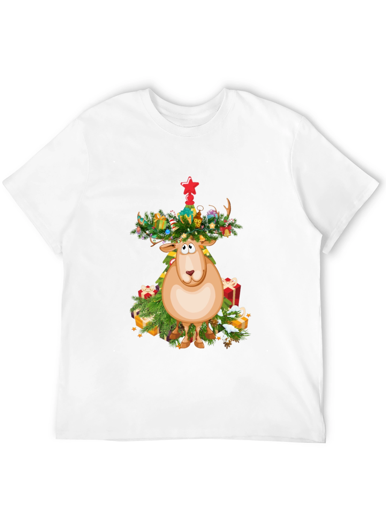 Festive Reindeer Christmas Graphic Tee