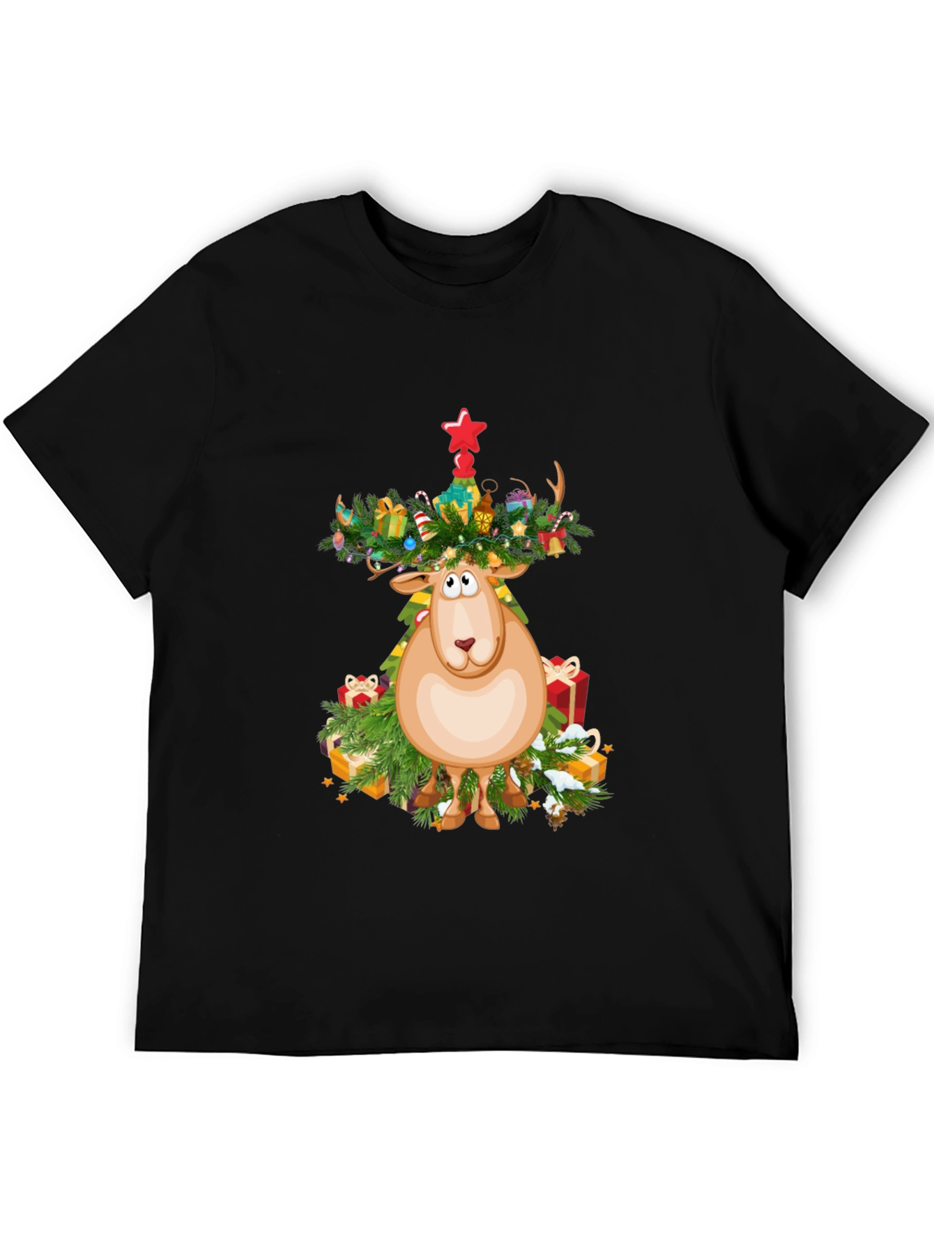 Festive Reindeer Christmas Graphic Tee