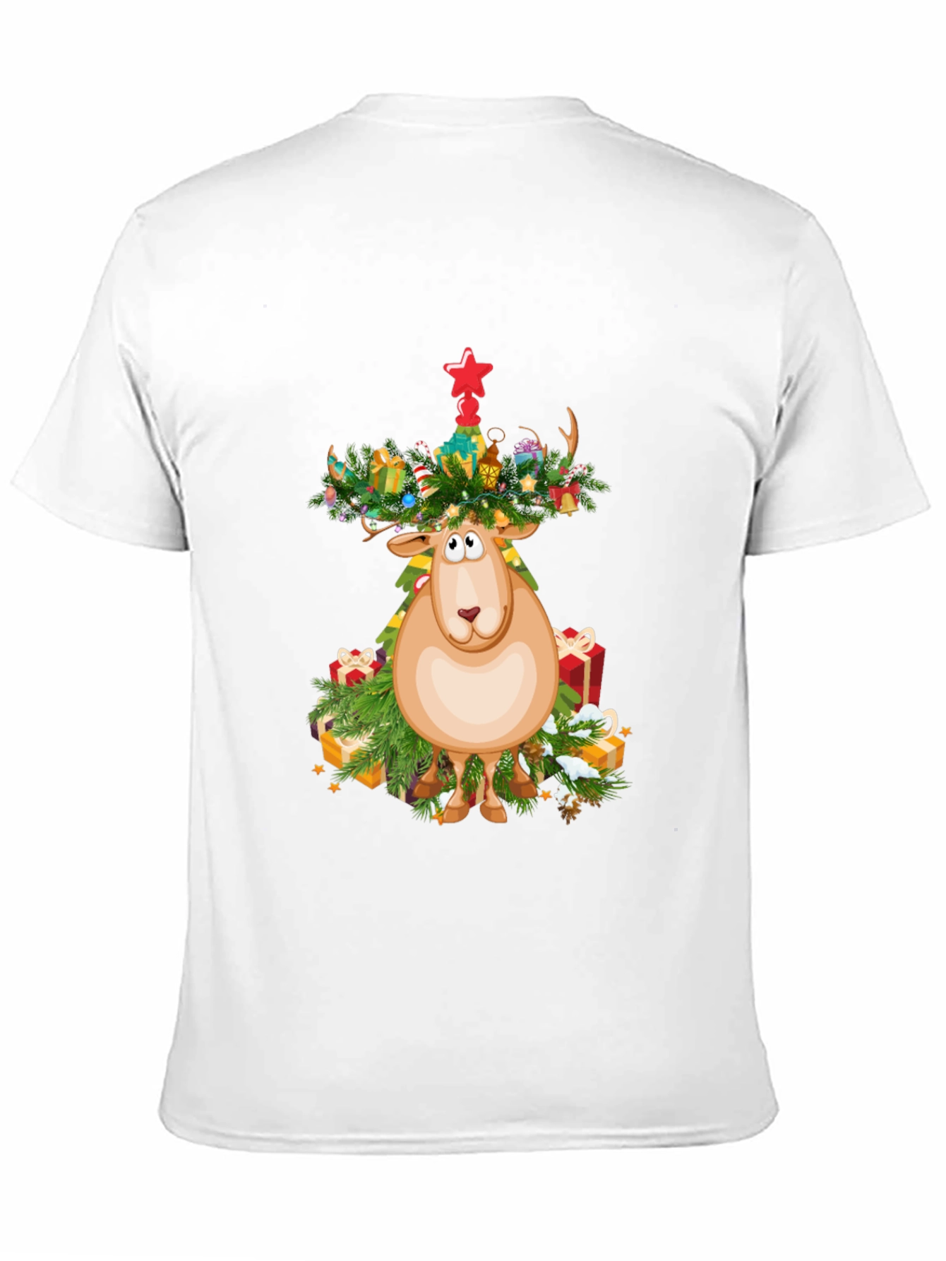 Festive Reindeer Christmas Graphic Tee