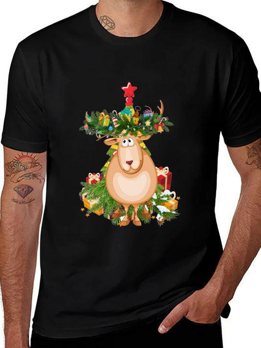 Festive Reindeer Christmas Graphic Tee