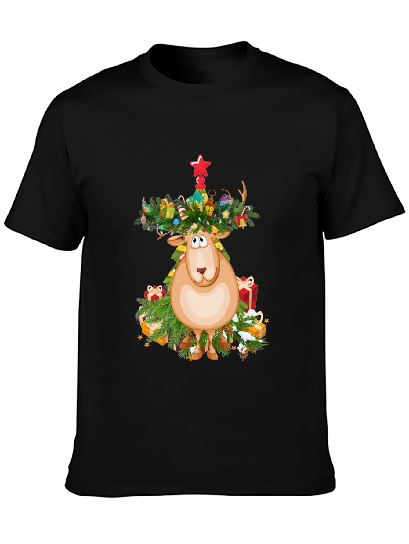 Festive Reindeer Christmas Graphic Tee