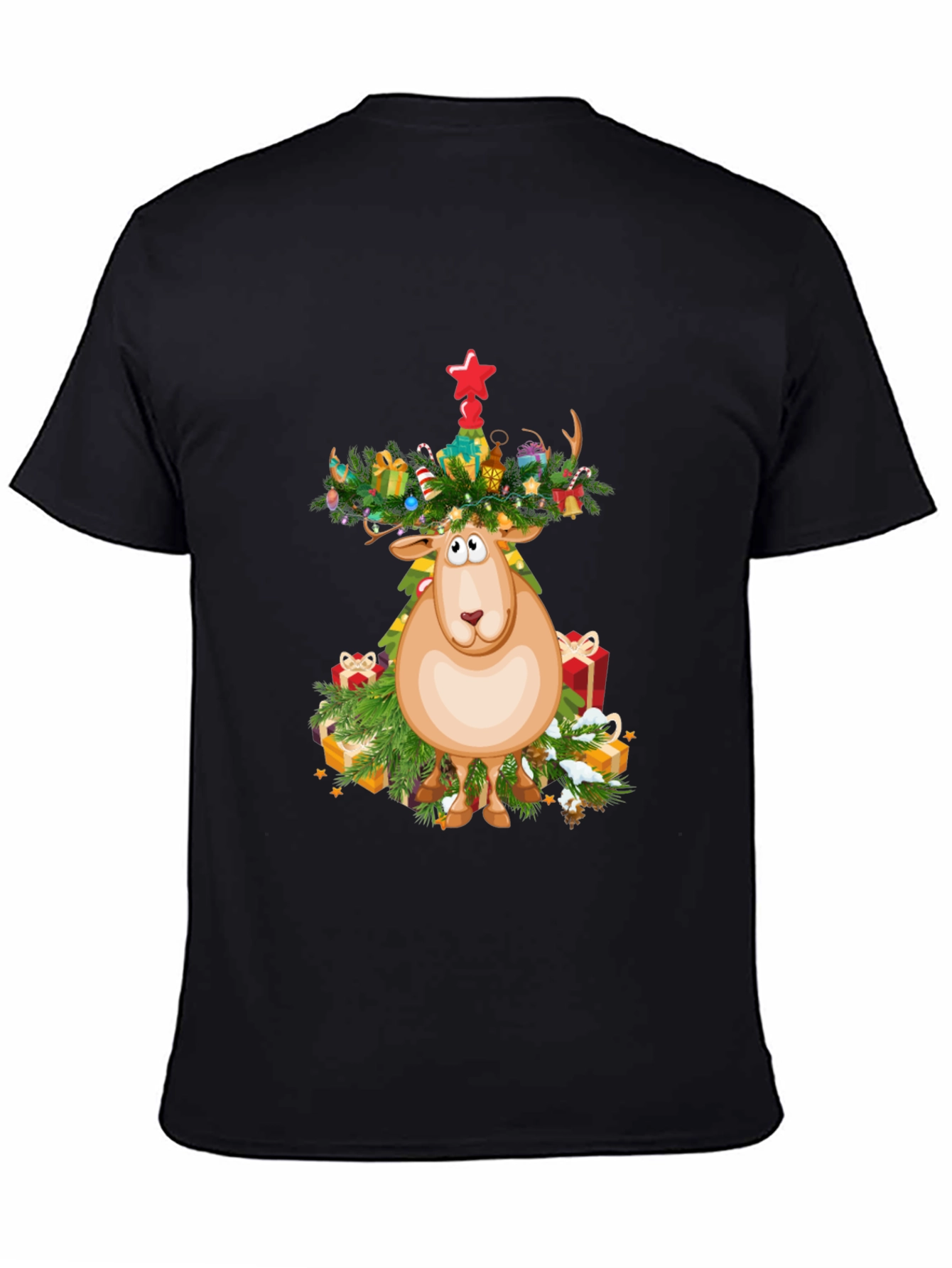 Festive Reindeer Christmas Graphic Tee