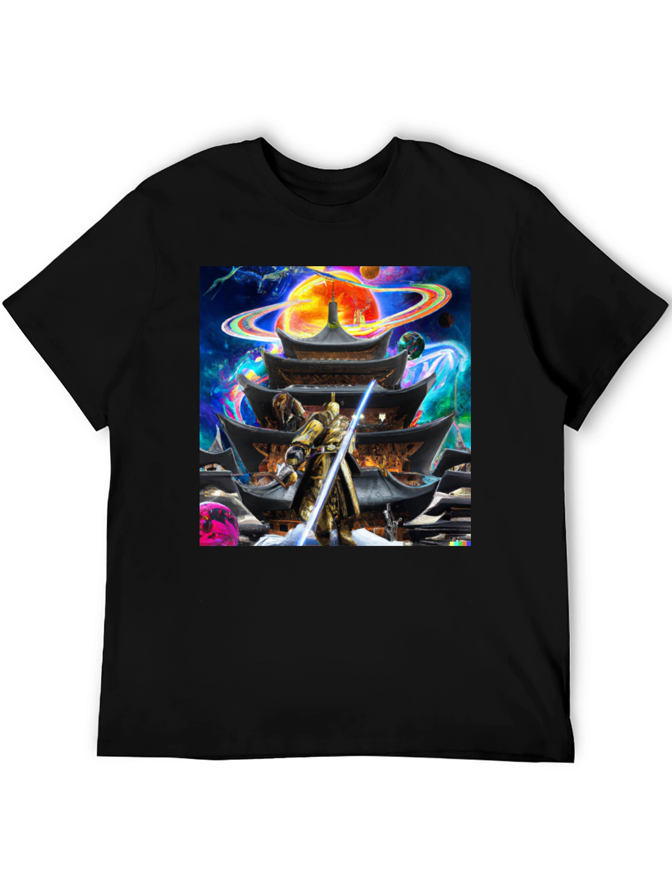 Samurai Temple Graphic T-Shirt - Mens