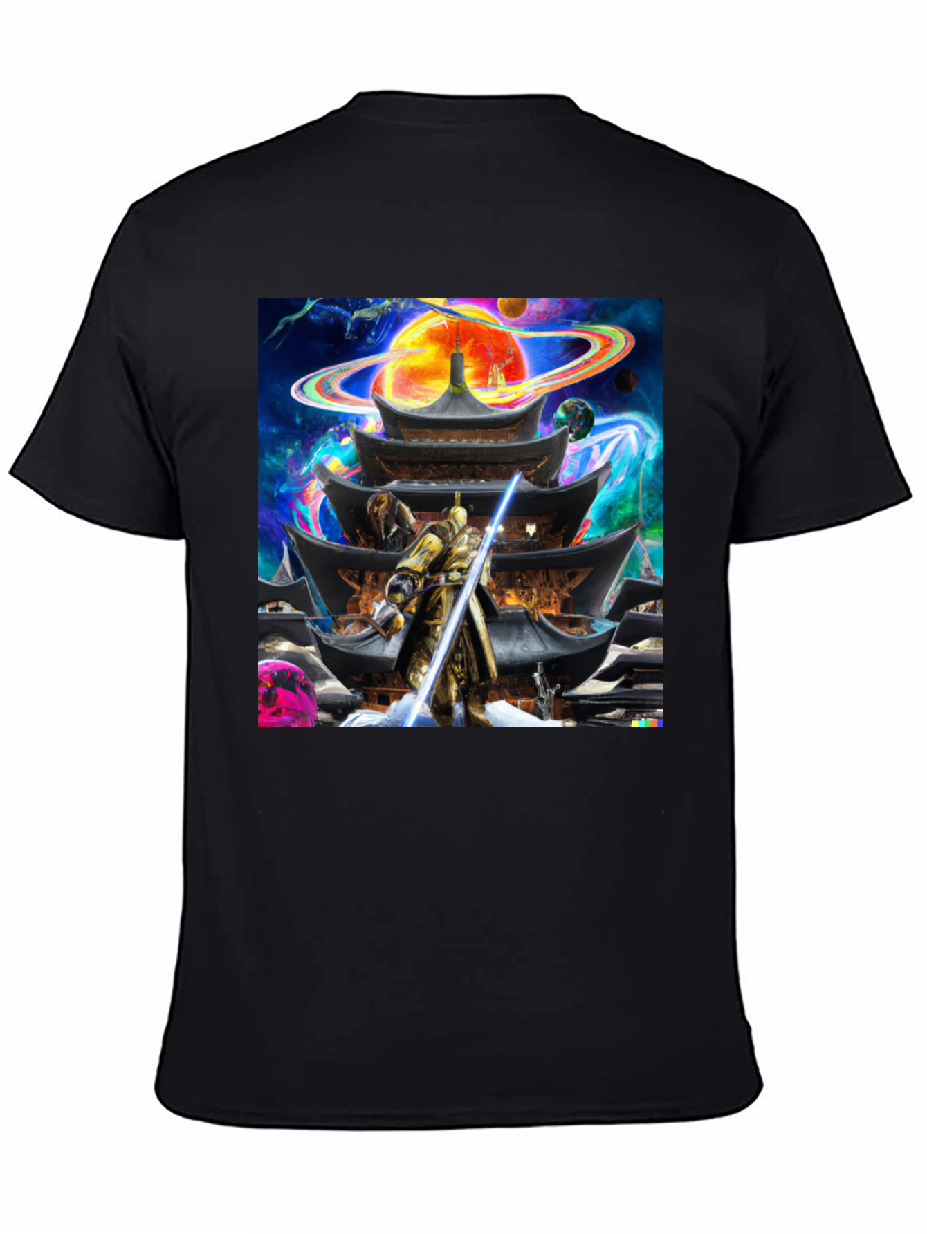 Samurai Temple Graphic T-Shirt - Mens