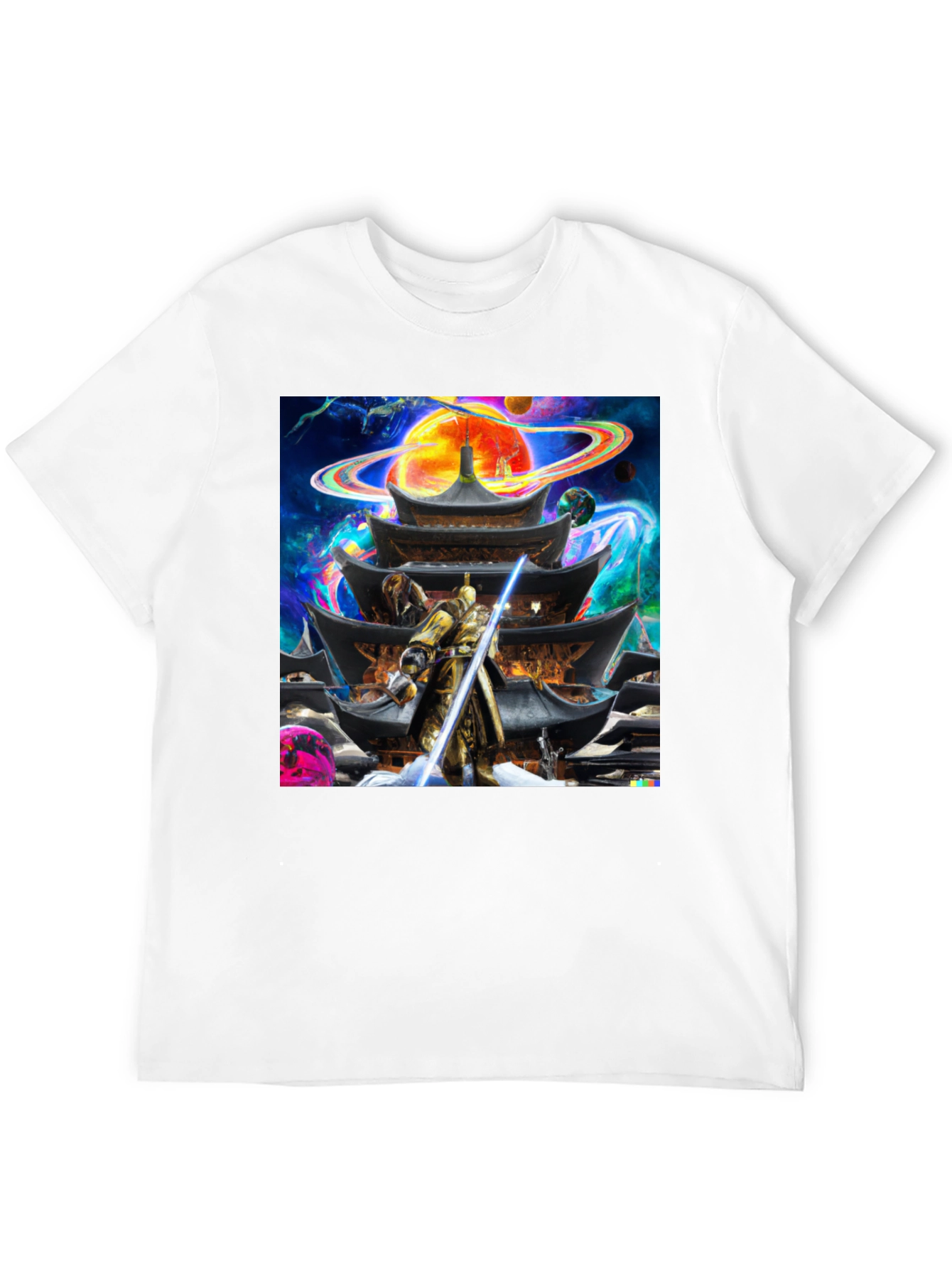 Samurai Temple Graphic T-Shirt - Mens