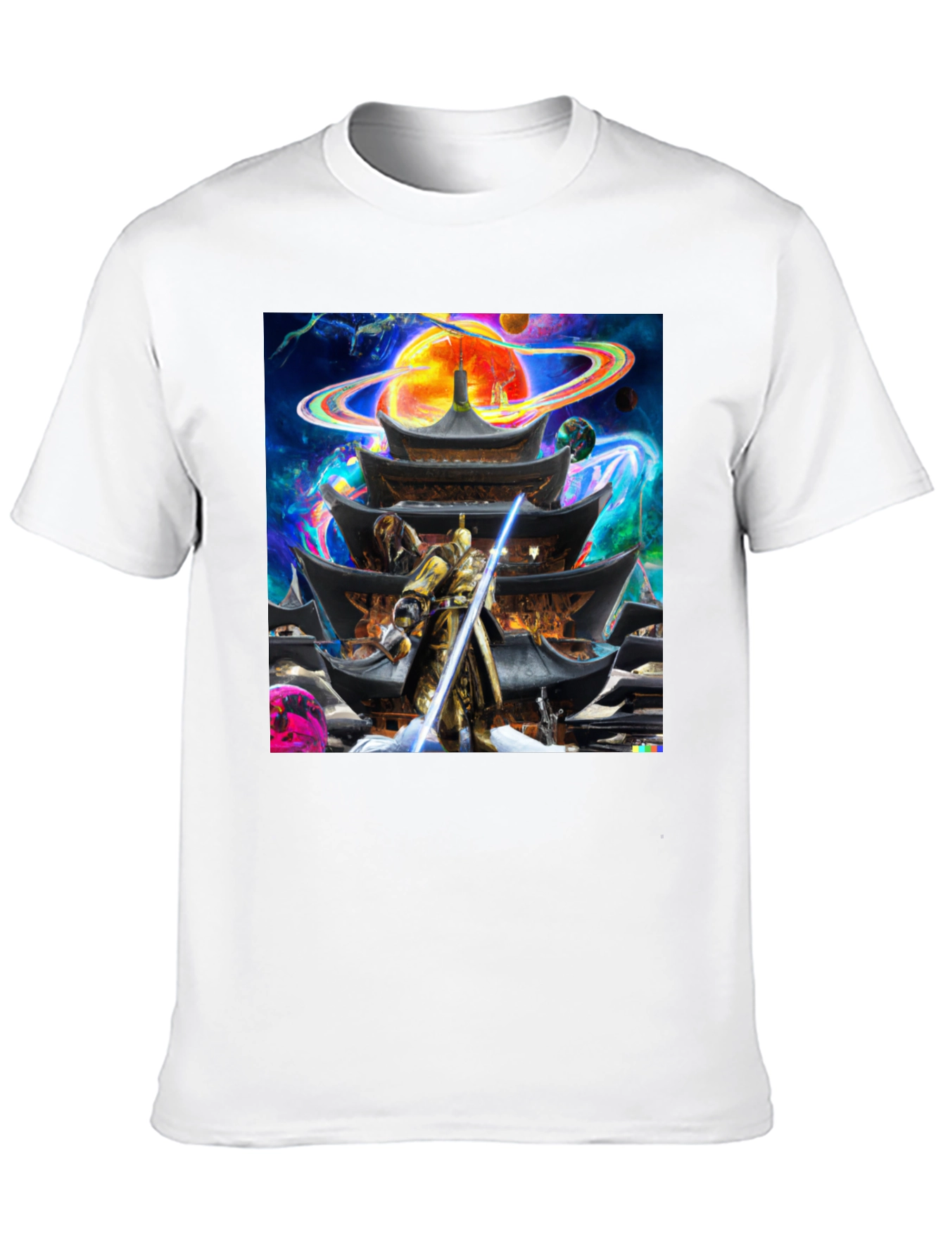Samurai Temple Graphic T-Shirt - Mens