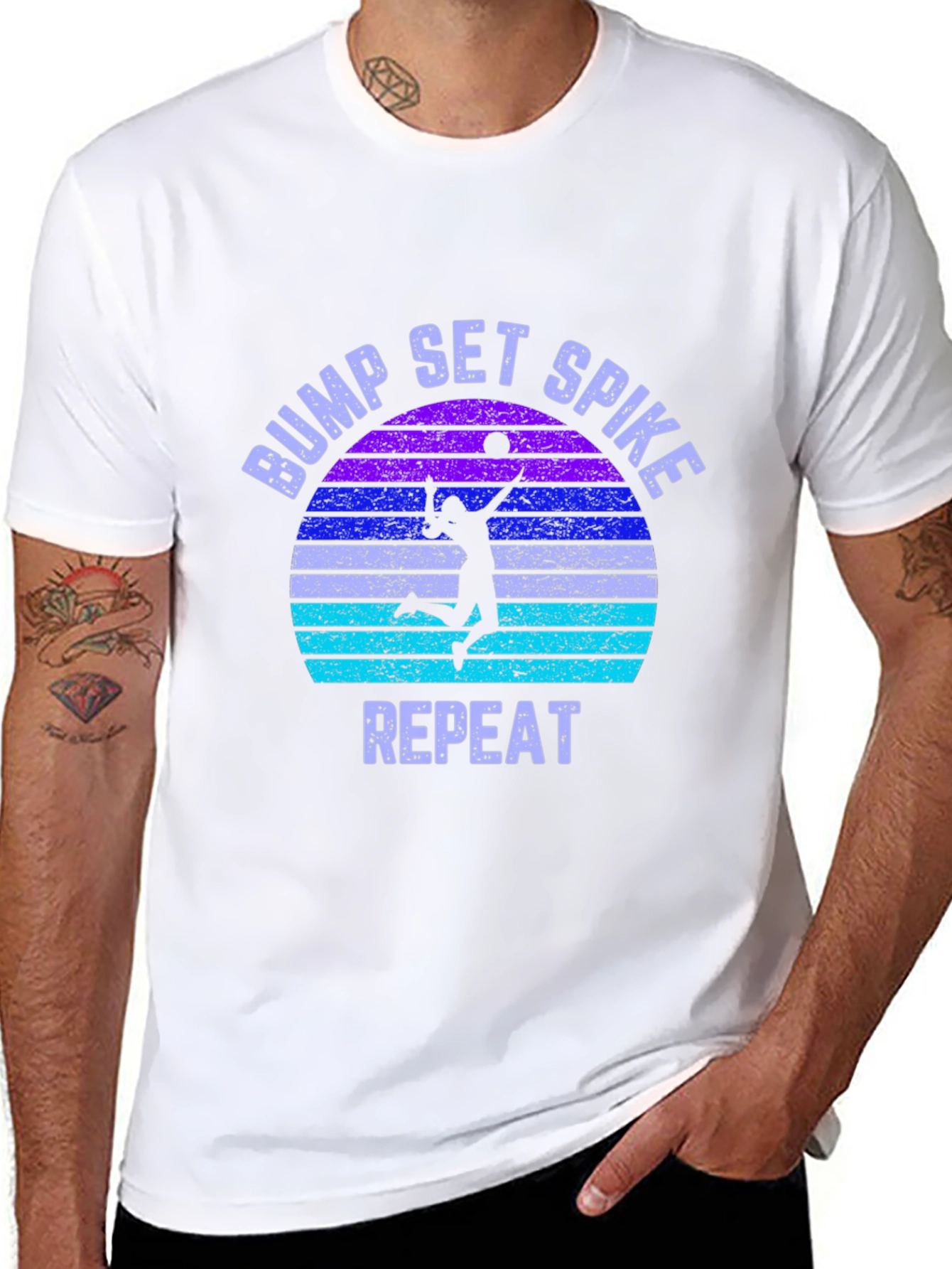Bump Set Spike Repeat Volleyball Graphic Tee