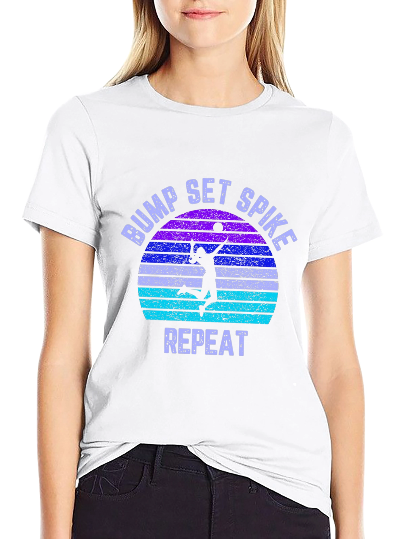 Bump Set Spike Repeat Volleyball Graphic Tee