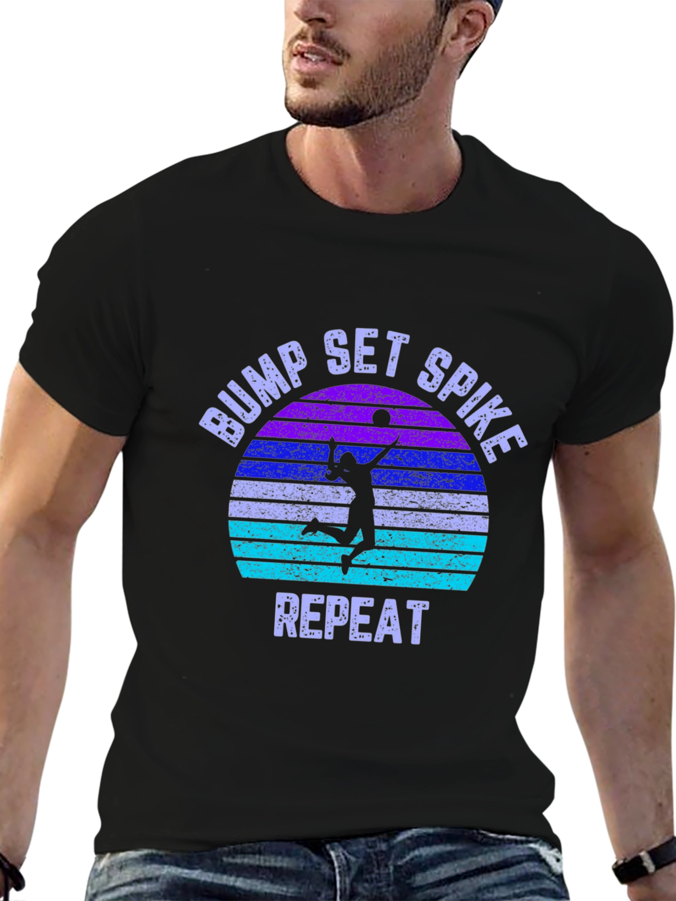 Bump Set Spike Repeat Volleyball Graphic Tee
